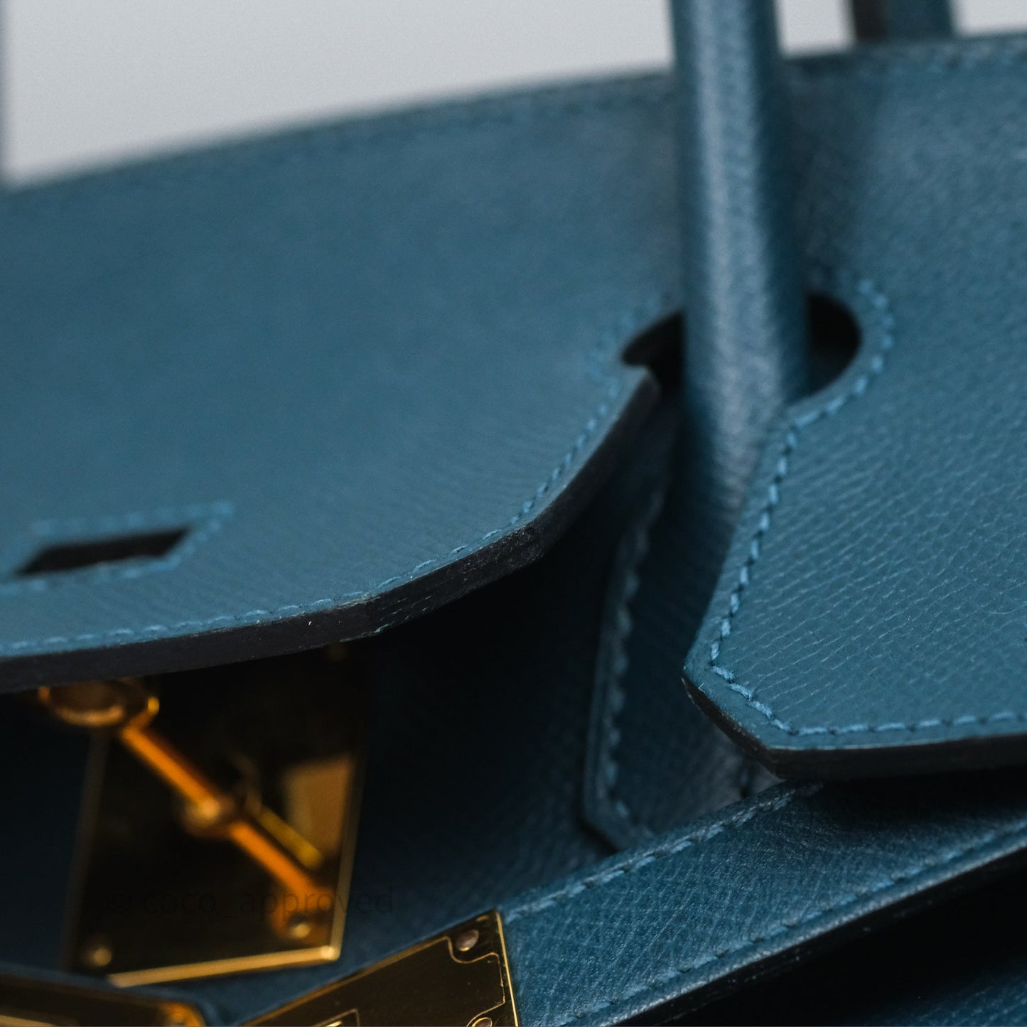Hermès Birkin 30 Retourne Bleu de Prusse 7P Epsom Gold Hardware