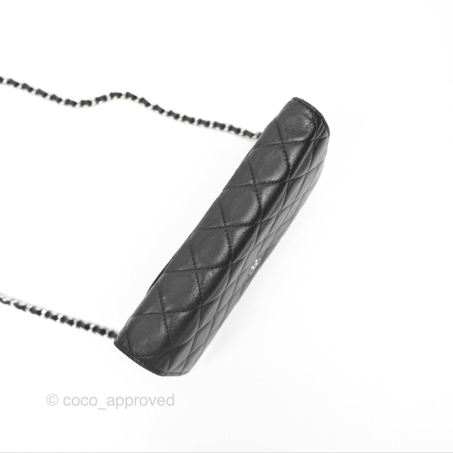 Chanel Quilted Wallet on Chain WOC Black Lambskin Palladium Hardware
