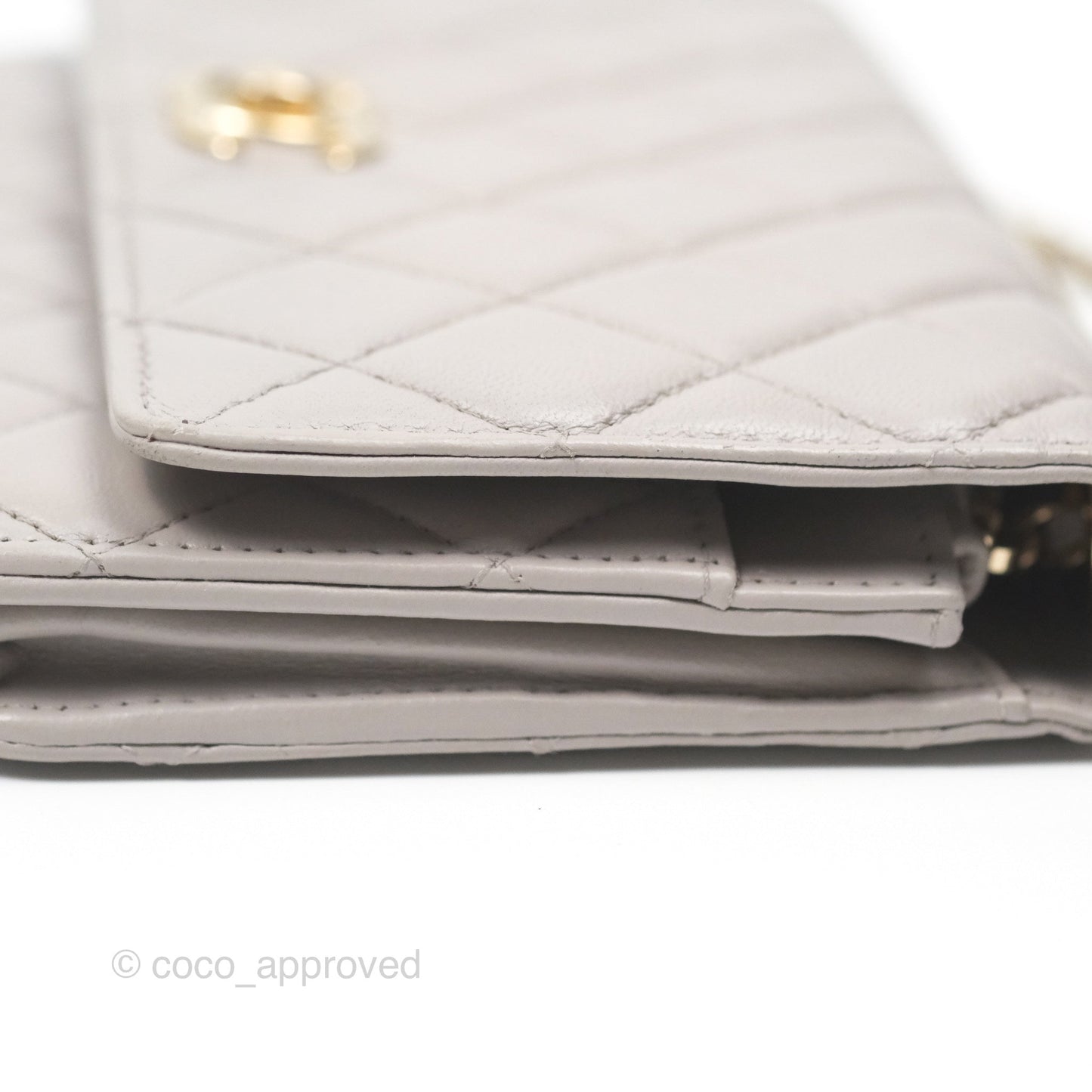 Chanel Trendy CC WOC Quilted Grey Lambskin Gold Hardware