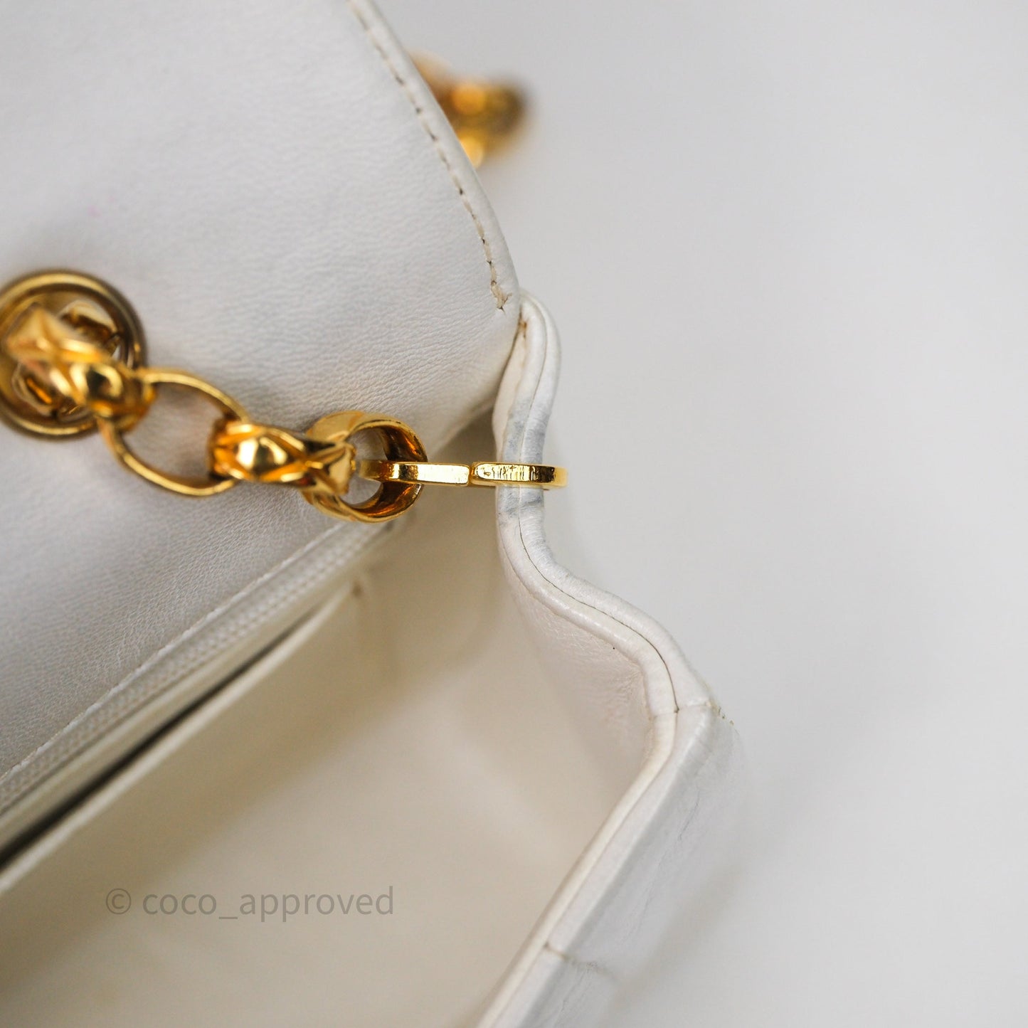 Chanel Vintage Mini Bijoux Chain Flap Bag White Gold Hardware