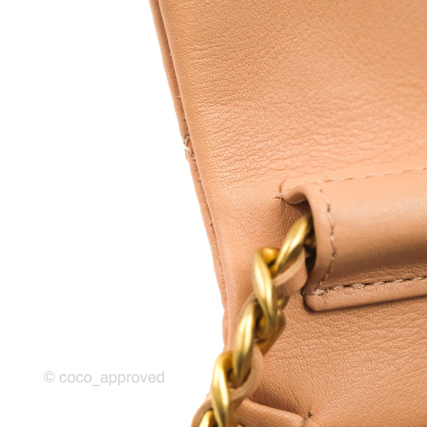 Chanel Clutch with Chain Beige Pink Calfskin Aged Gold Hardware