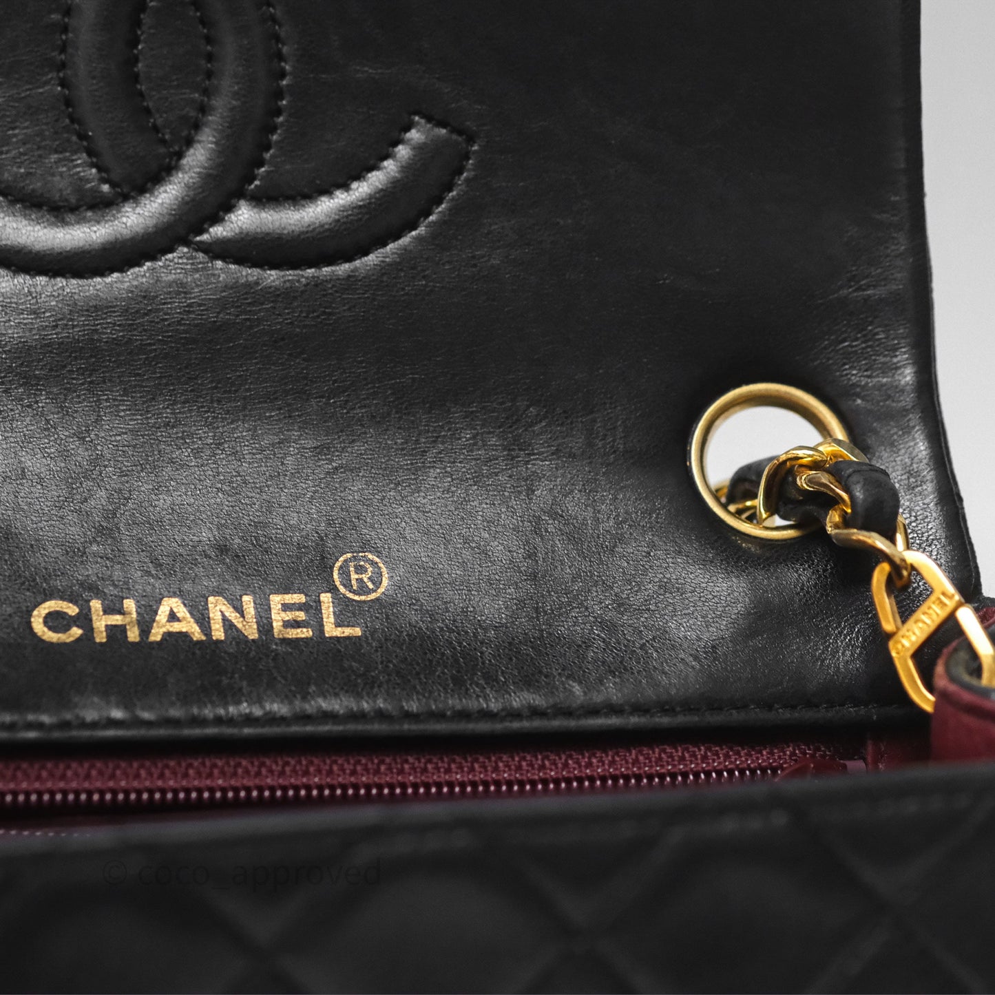 Chanel Vintage Mini Square Black Lambskin 24K Gold Hardware