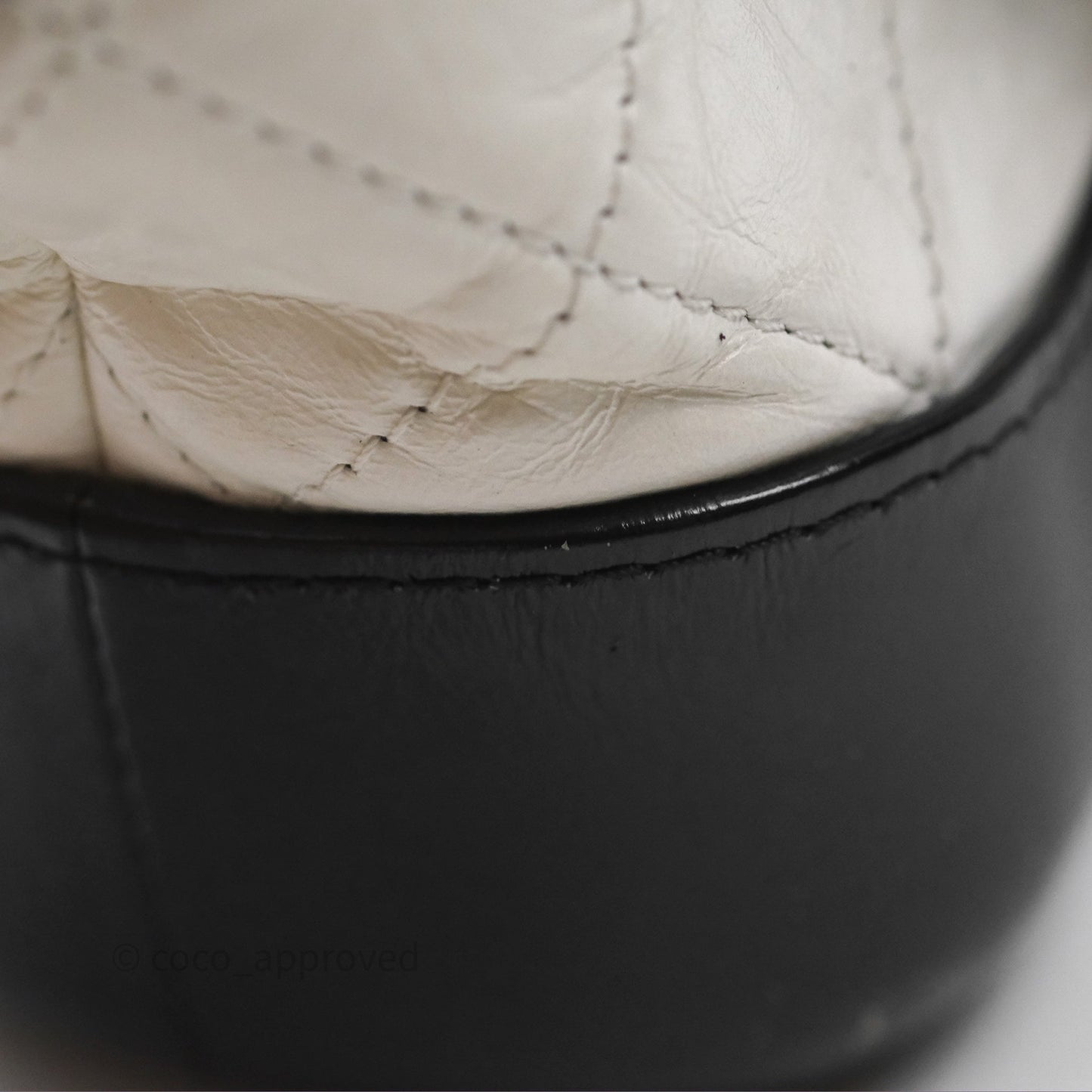Chanel Small Gabrielle Hobo Quilted Black White Aged Calfskin