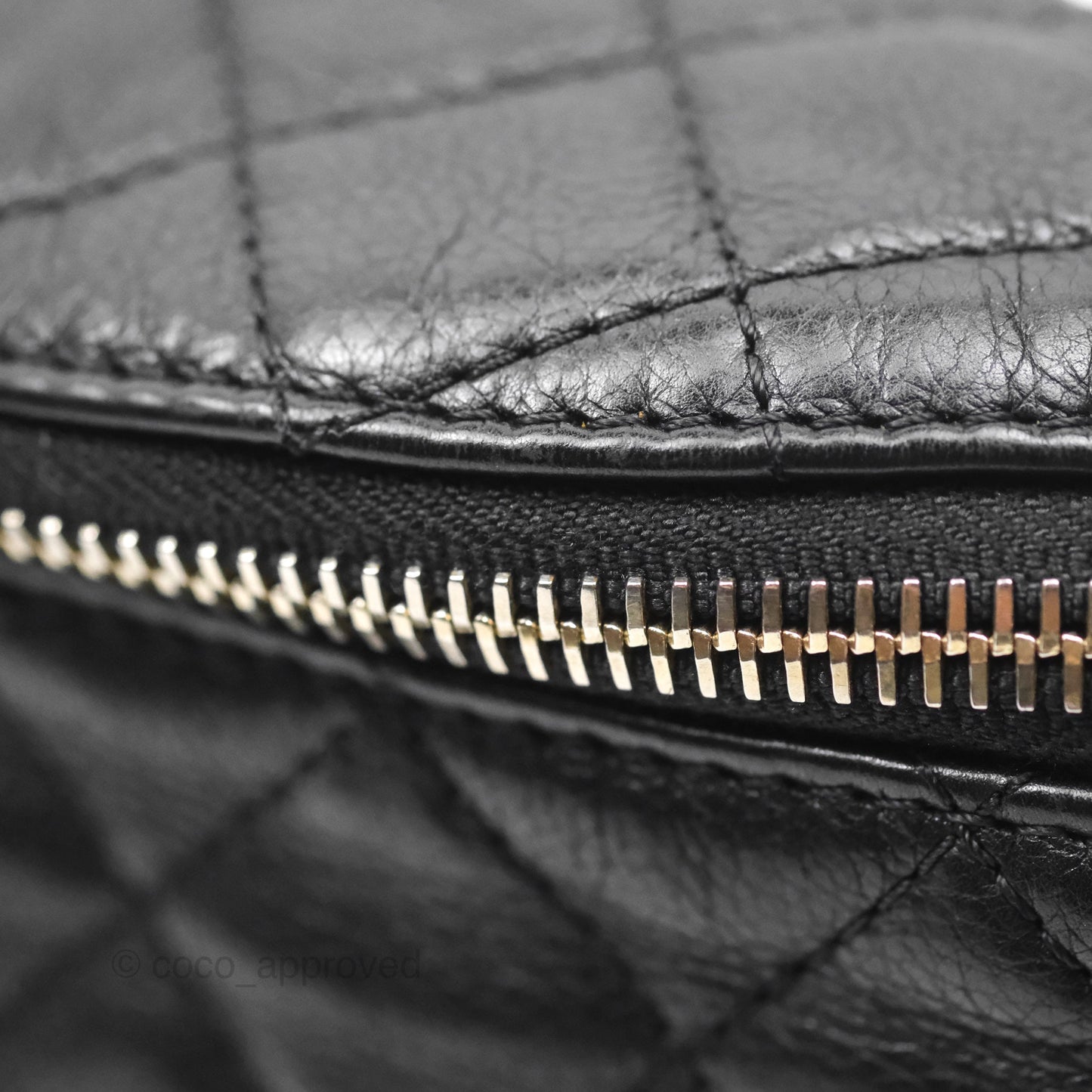 Chanel Vanity with COCO Heart Chain Black Lambskin Aged Gold Hardware