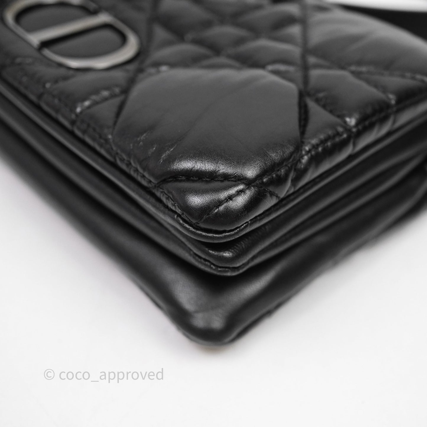 Christian Dior Mini Caro Bag Black Macrocannage