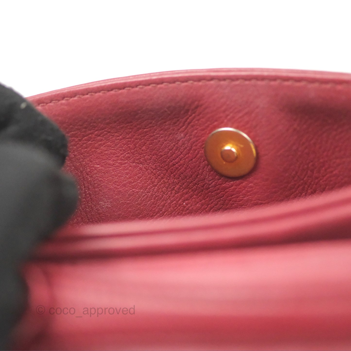 Chanel Quilted CC Small Vanity Case Dark Red Calfskin