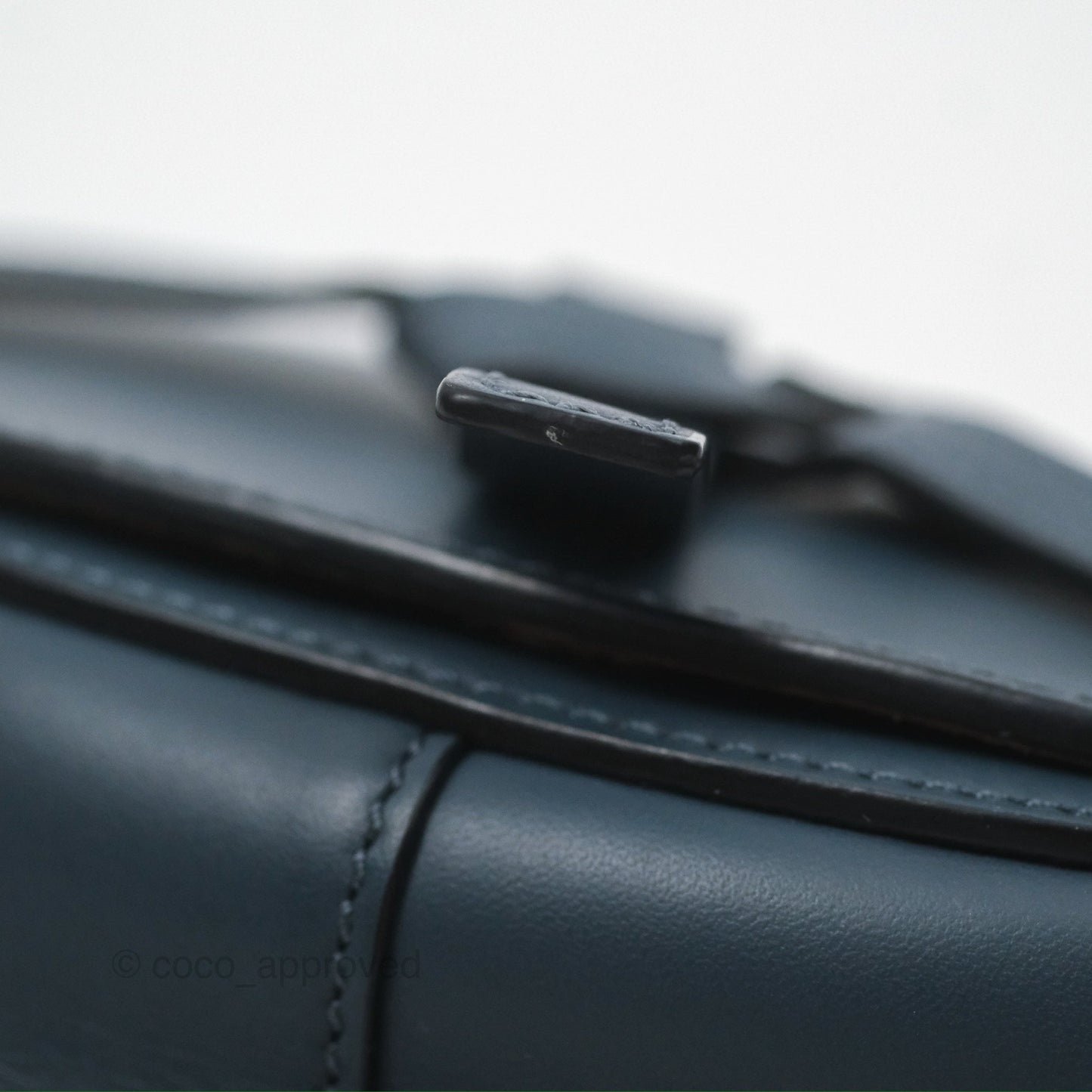 Loewe Mini Gate Dual bag Onyx Blue Soft Calfskin Jacquard Strap