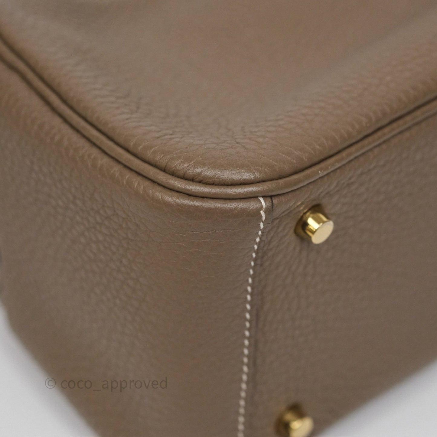 Hermès Mini Lindy 20 Etoupe 18 Clemence Gold Hardware