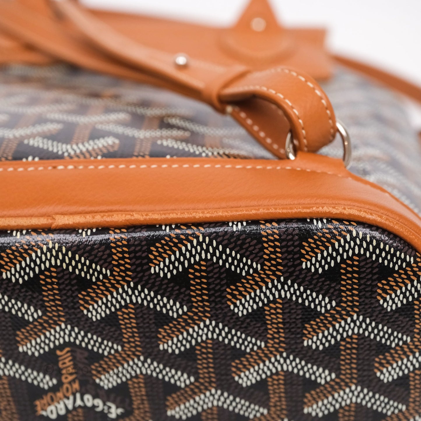 Goyard Mini Alpin Backpack Black/ Tan  Goyardine Calfskin