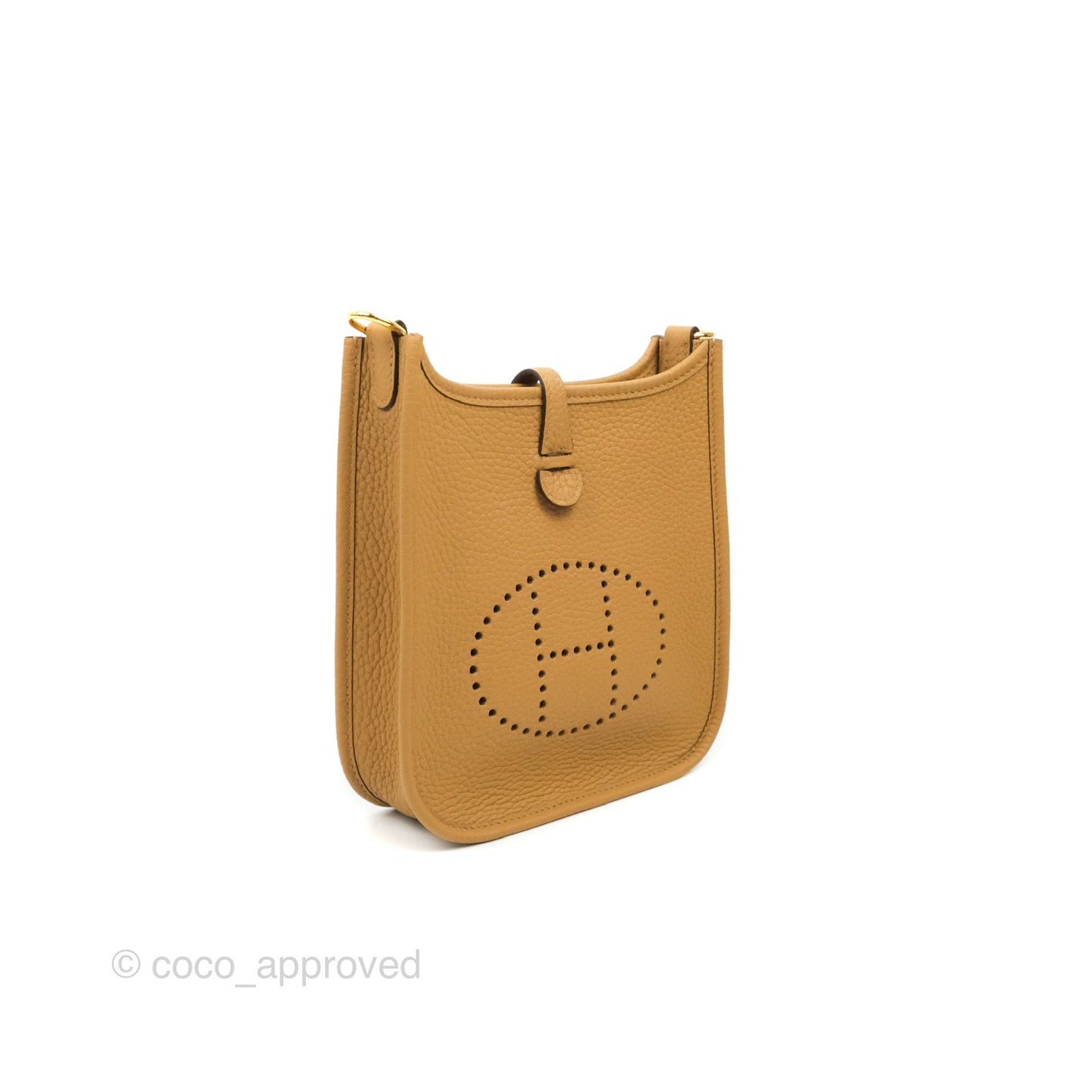 Hermès Mini Evelyne 16 Biscuit 48 Camel Clemence Gold Hardware