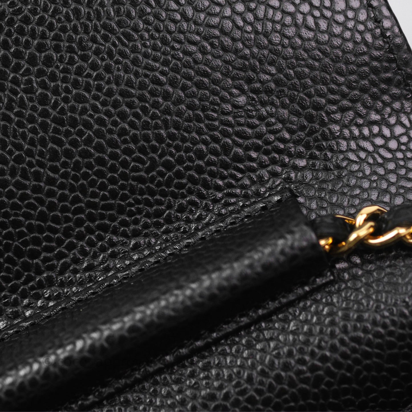 Chanel Quilted WOC Black Caviar Gold Hardware