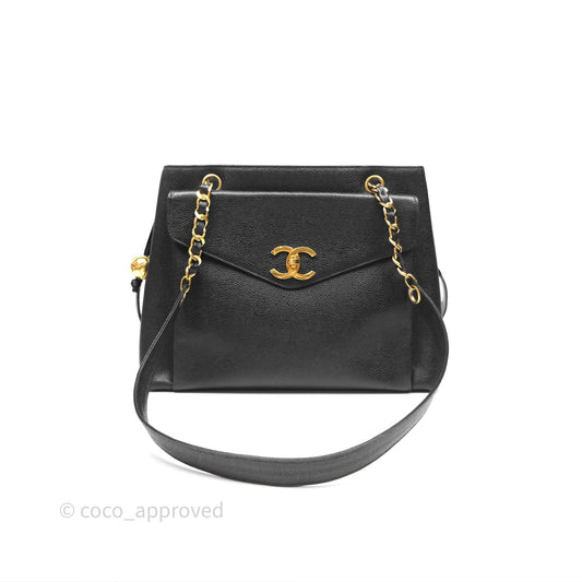 Chanel Vintage Tote Black 24K Gold Hardware