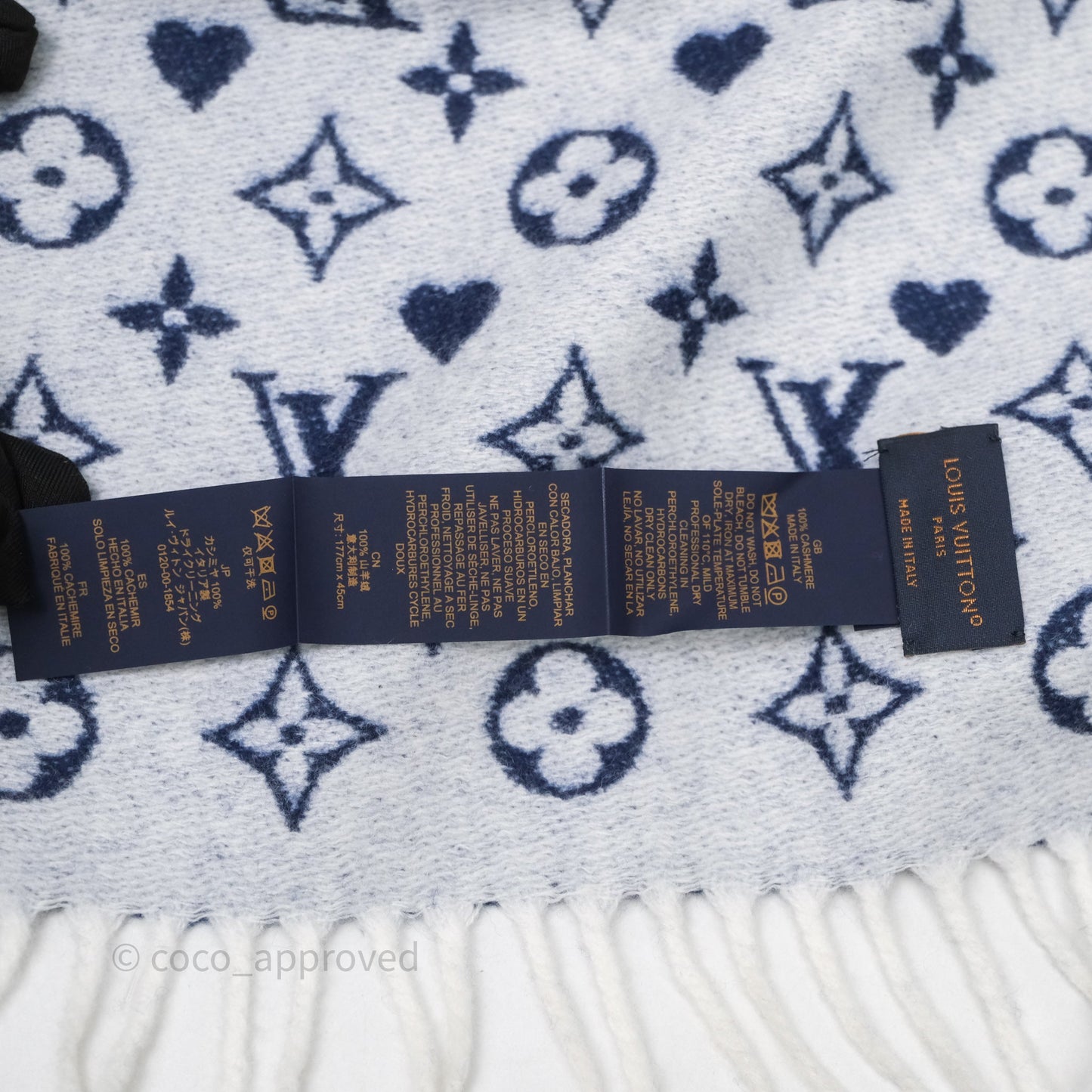 Louis Vuitton Monogram Game On Scarf Wool Blue