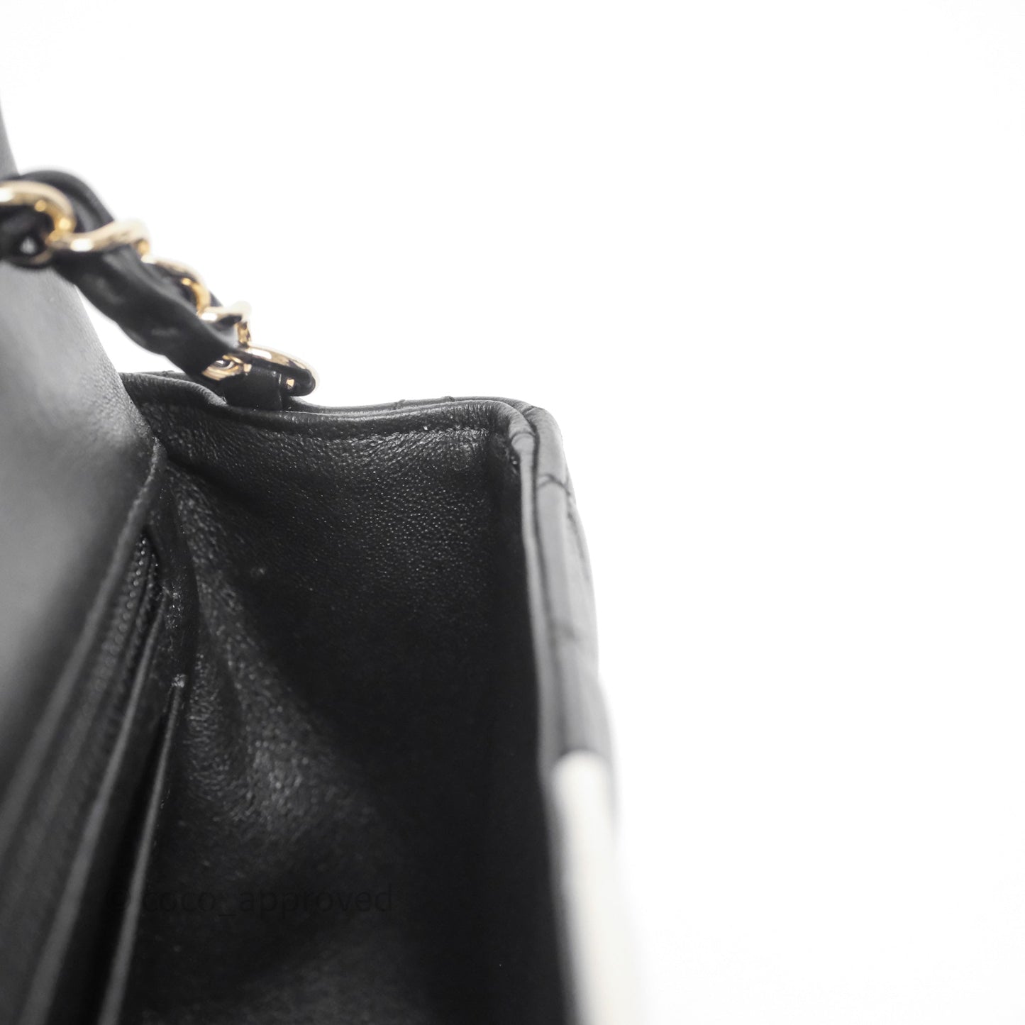Chanel Mini Rectangular Flap Quilted Black White Lambskin Gold Hardware