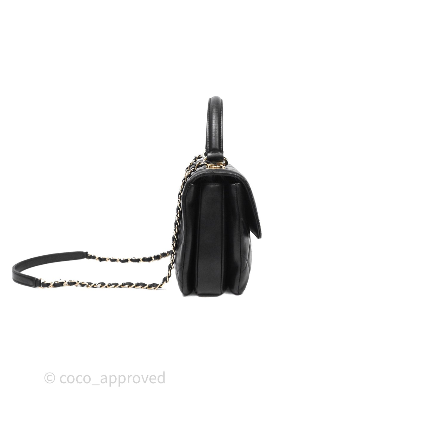 Chanel Small Trendy CC Black Lambskin Gold Hardware
