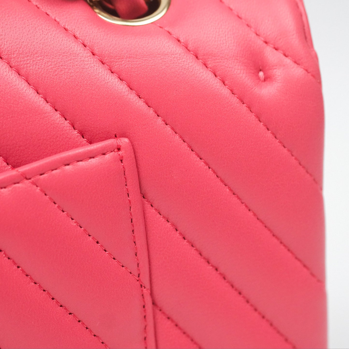 Chanel Medium Classic Flap Chevron Pink Lambskin Gold Hardware