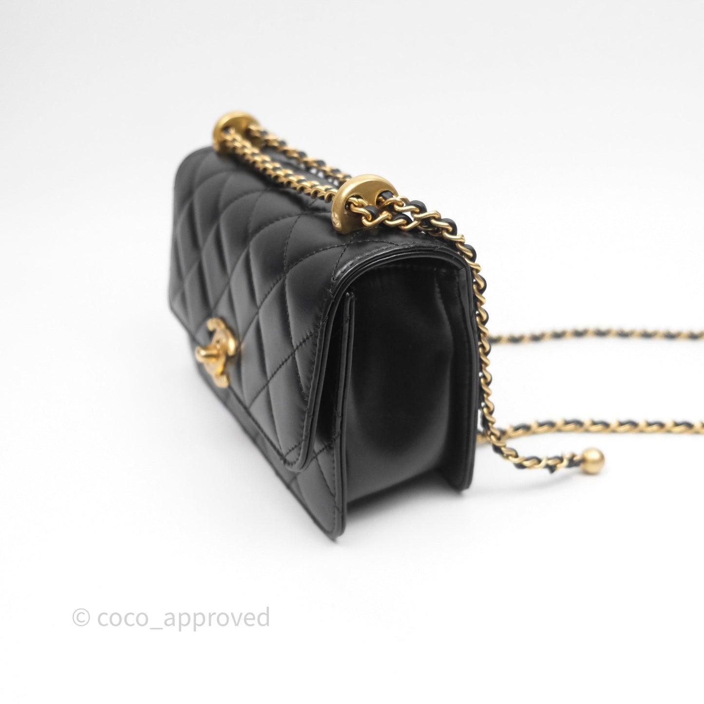 Chanel Quilted Mini Perfect Fit Adjustable Black Calfskin Gold Hardware