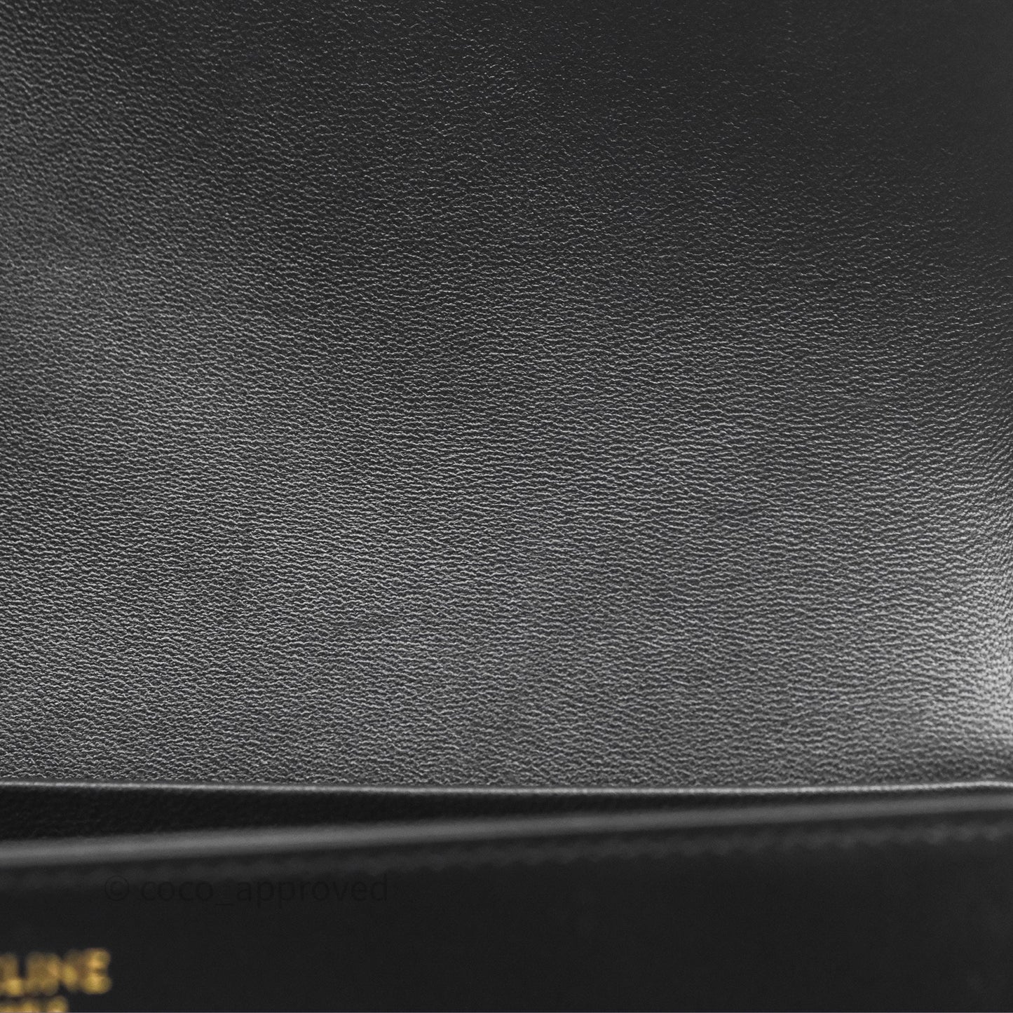 Celine Triomphe Shoulder Bag Black Calfskin