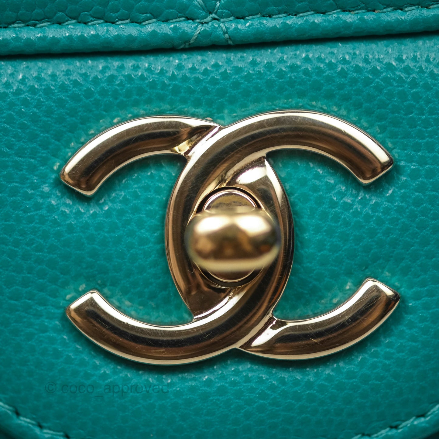 Chanel Jumbo Double Flap Turquoise Caviar Gold Hardware⁣⁣