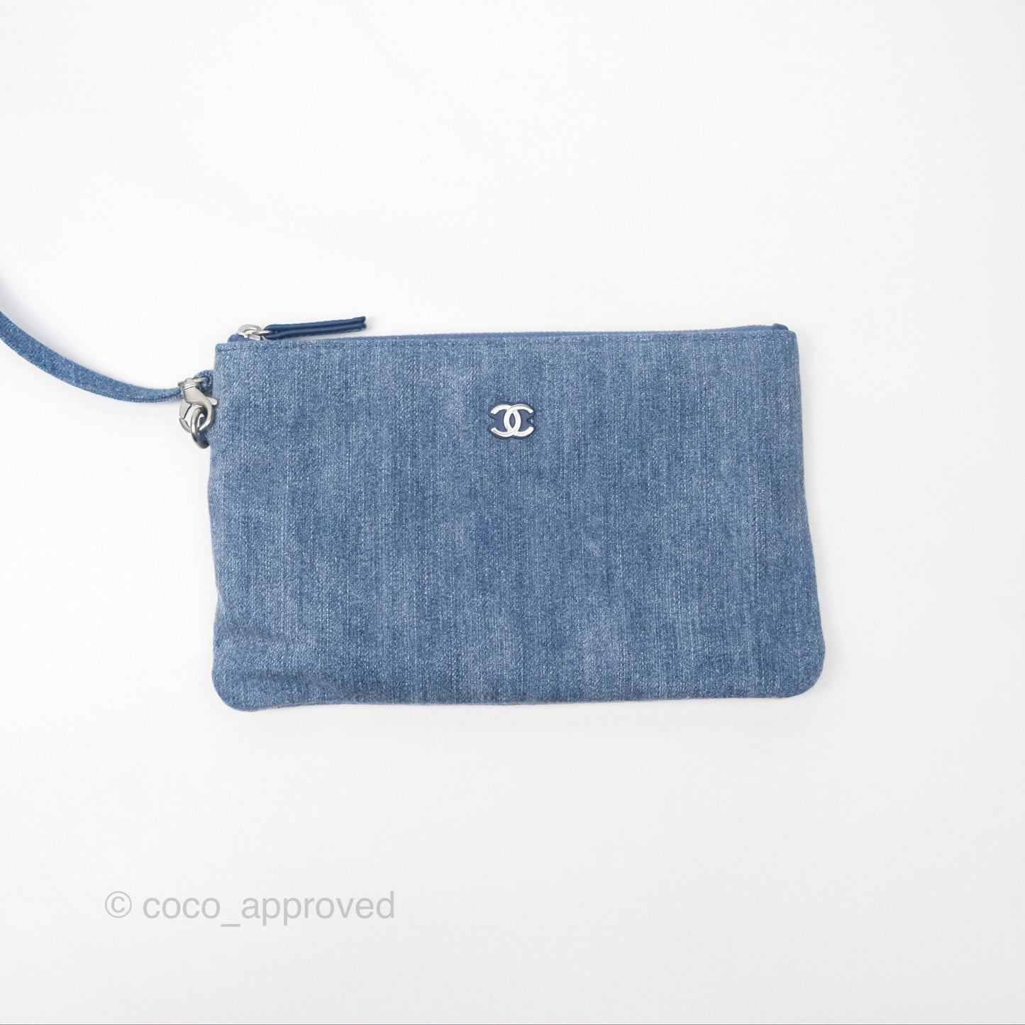 Chanel 22 Small Pearl Studded Denim Silver Hardware