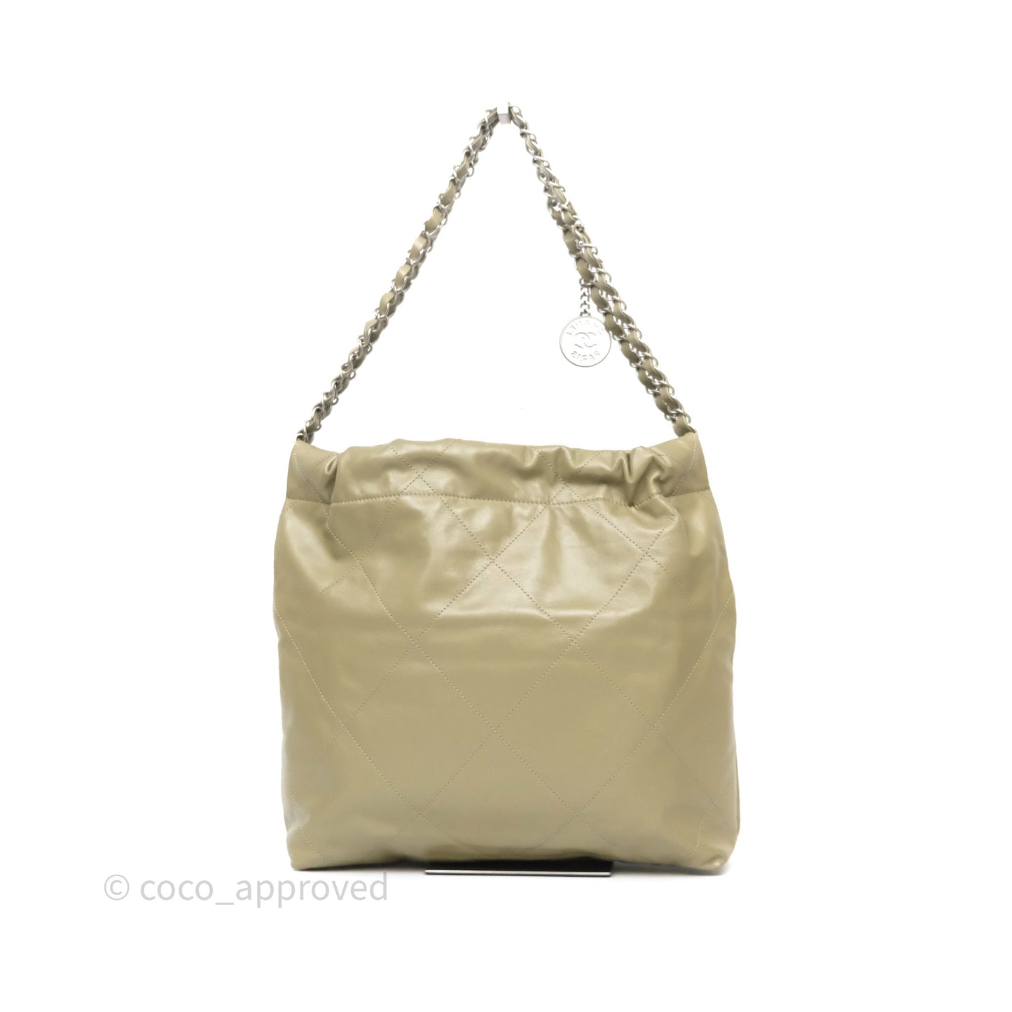 Chanel 22 Small Sage Green Shiny Calfskin Silver Hardware