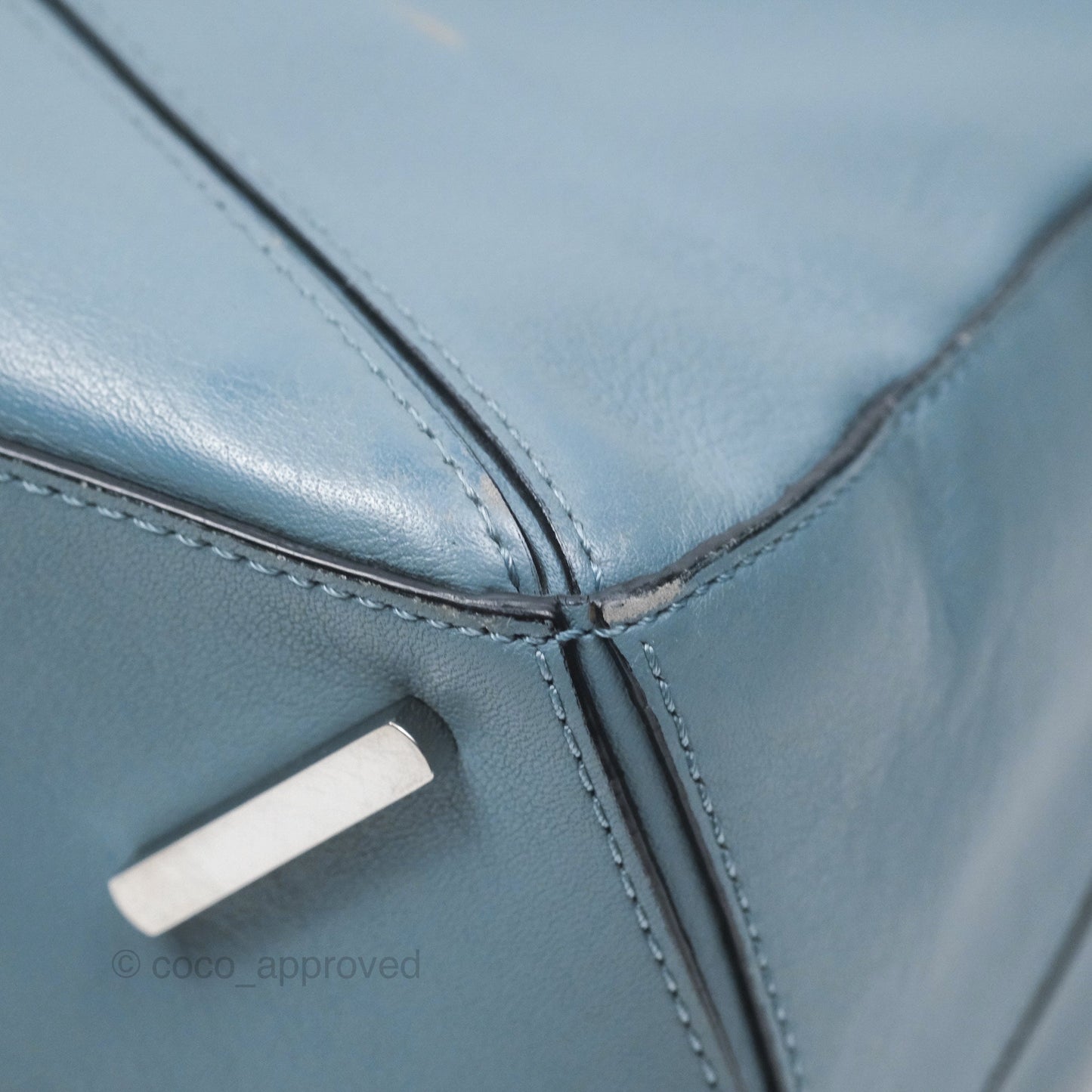Loewe Medium Puzzle Bag Blue Calfskin Silver Hardware