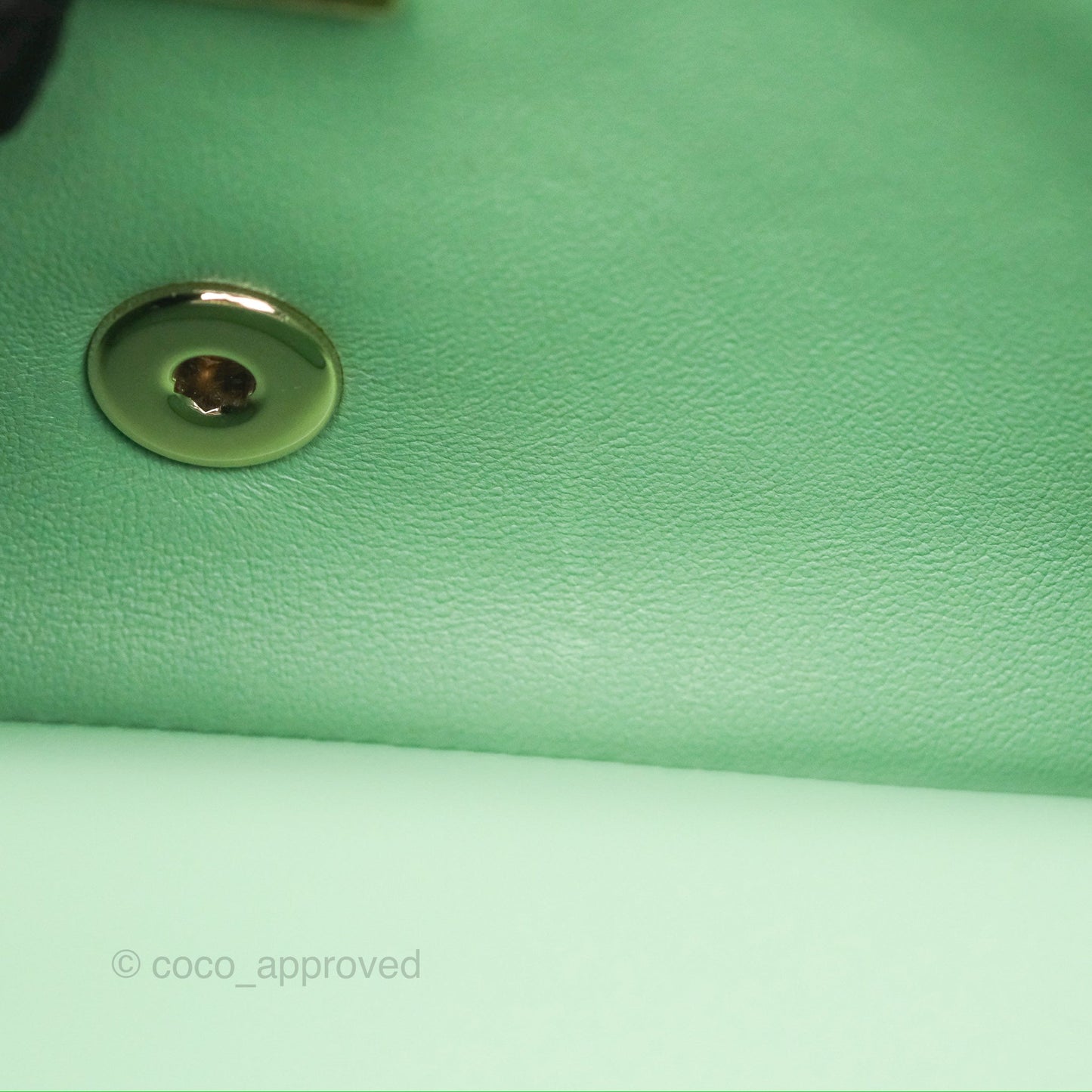 Chanel Top Handle Mini Rectangular Flap Bag Avocado Green Lambskin Gold Hardware