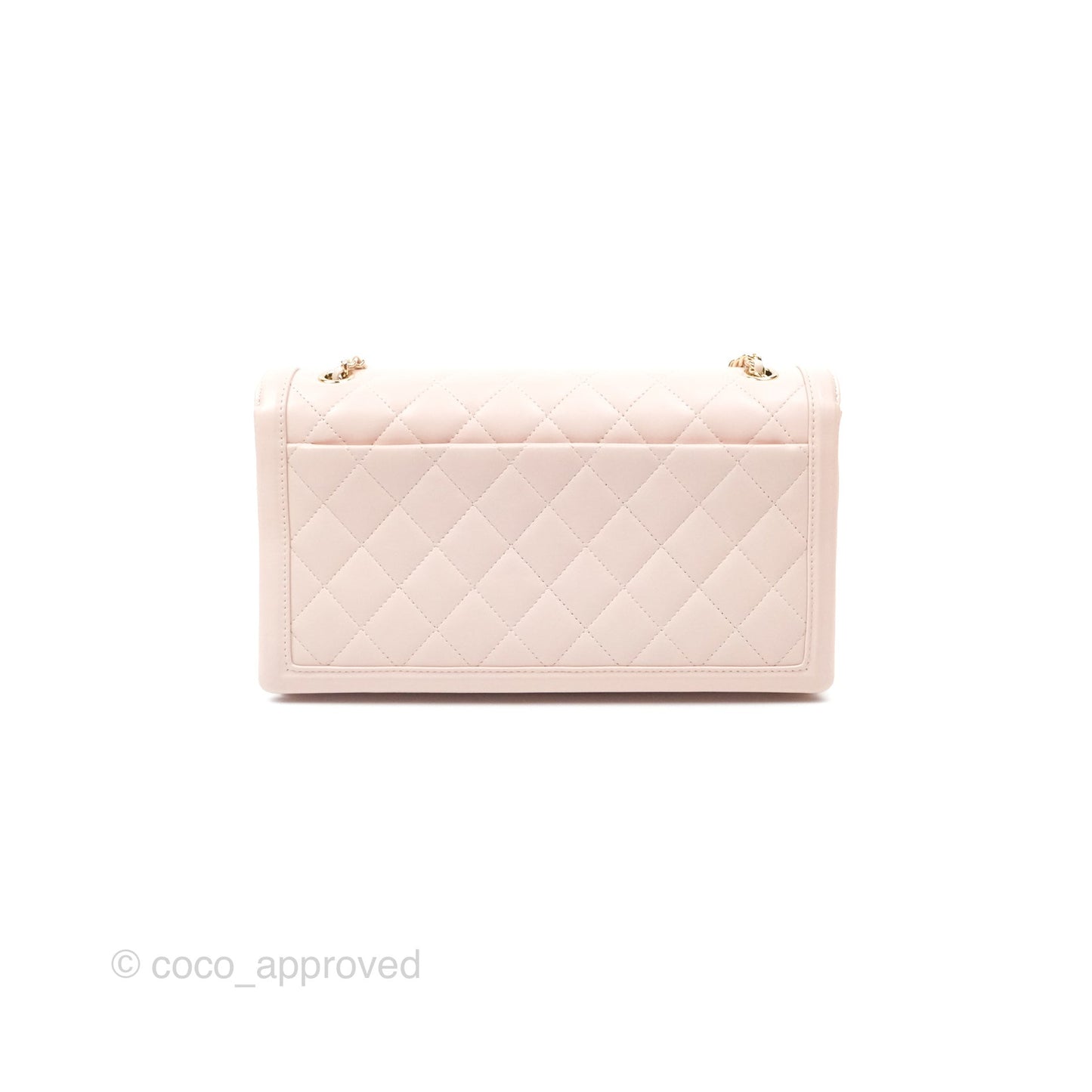 Chanel Flap Clutch With Chain Quilted Light Pink Lambskin Gold Hardware