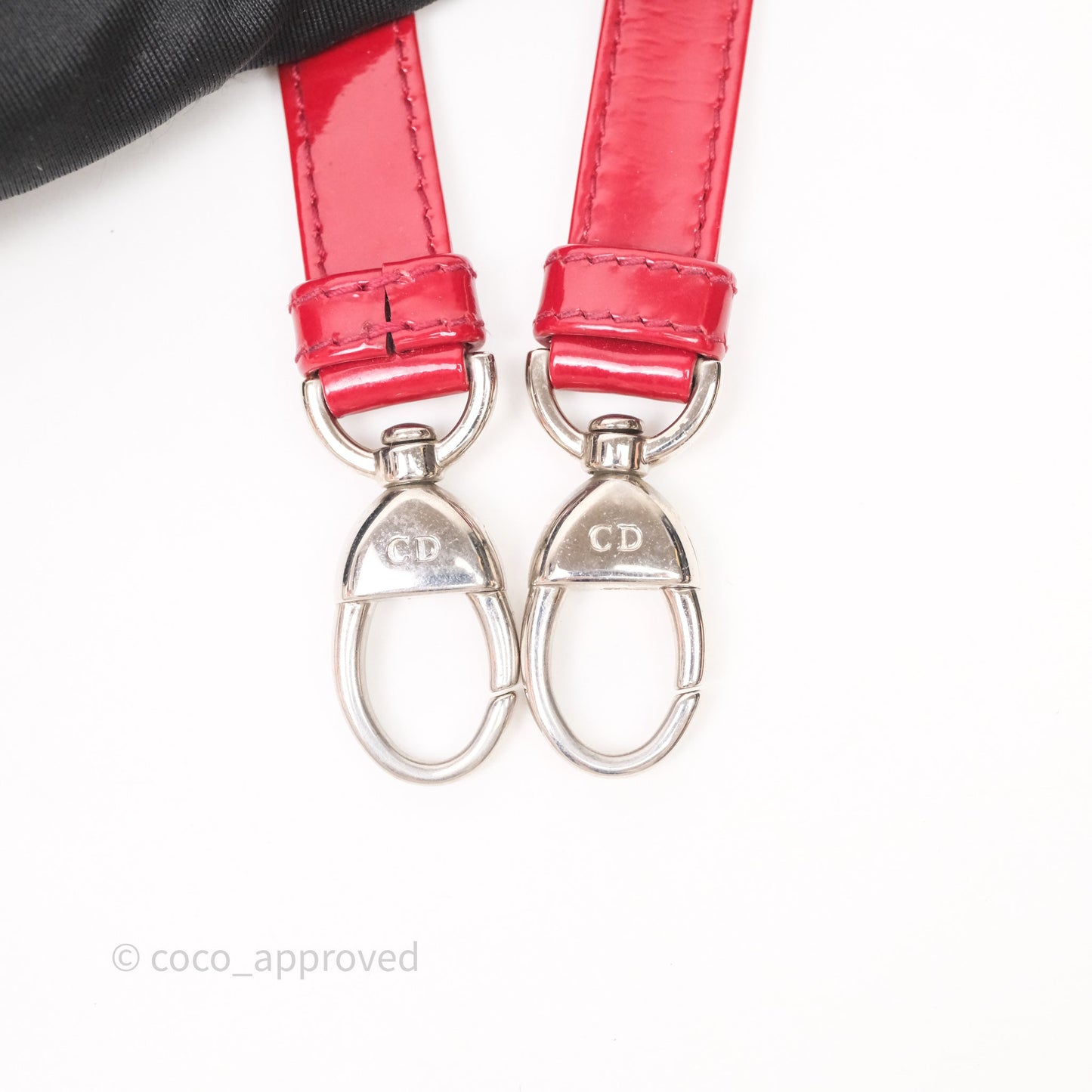 Christian Dior Mini Lady Dior Red Patent Cannage Silver Hardware