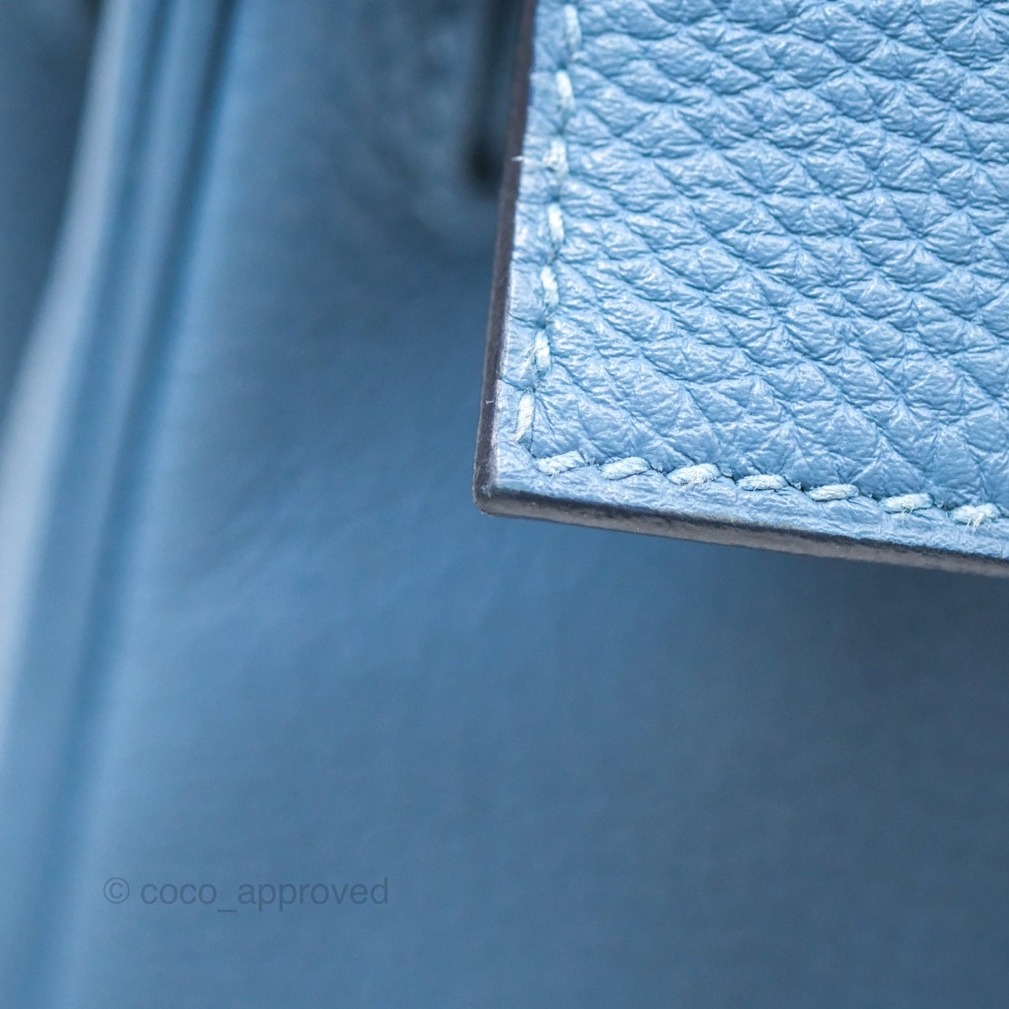 Hermes Kelly 25 Togo Bleu Azur 7R Gold Hardware