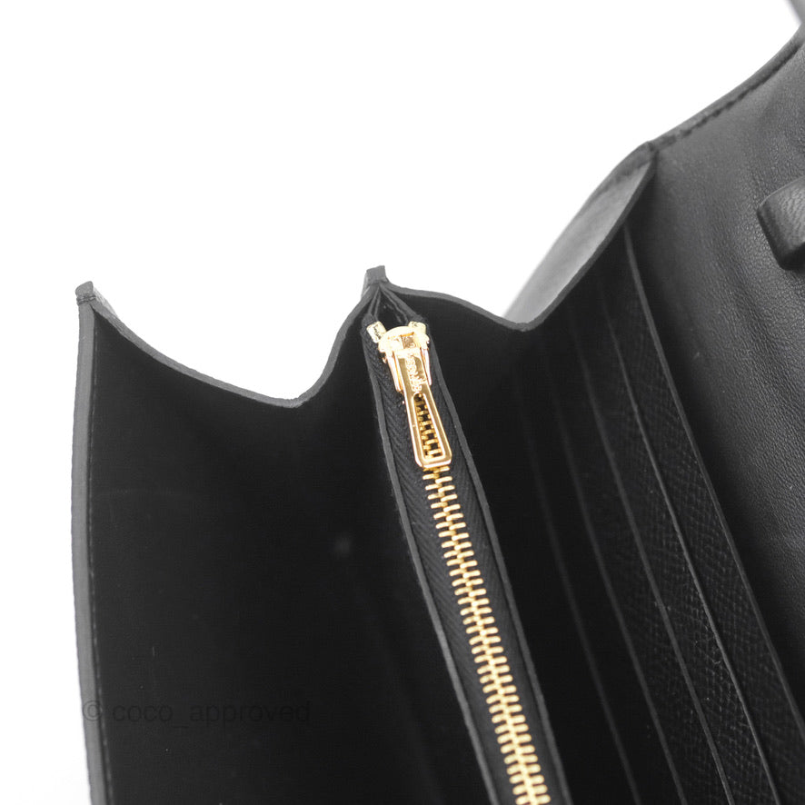 Hermès Constance Long To Go Wallet Black Epsom Gold Hardware