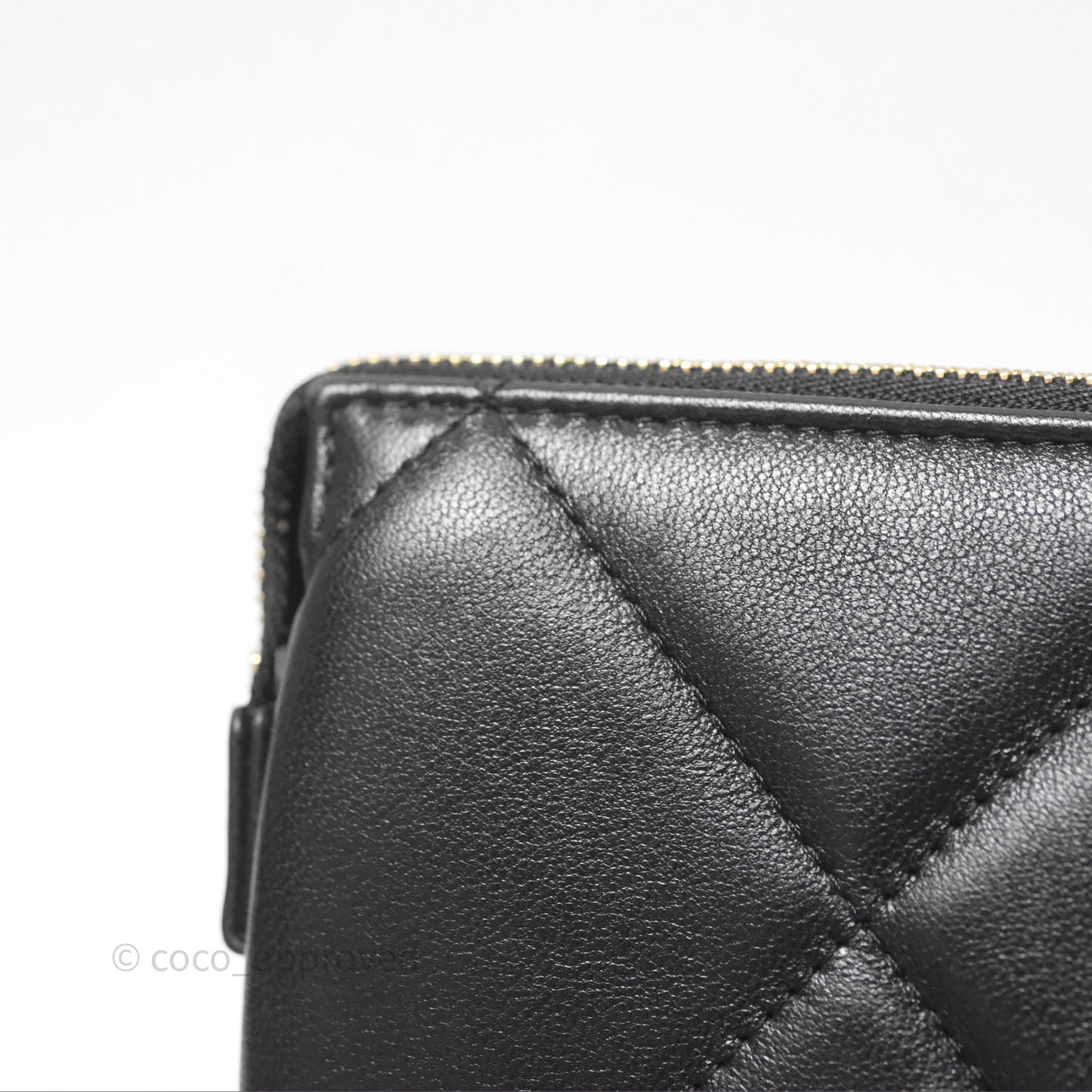 Chanel 19 Pouch Black Shiny Goatskin Mixed Hardware