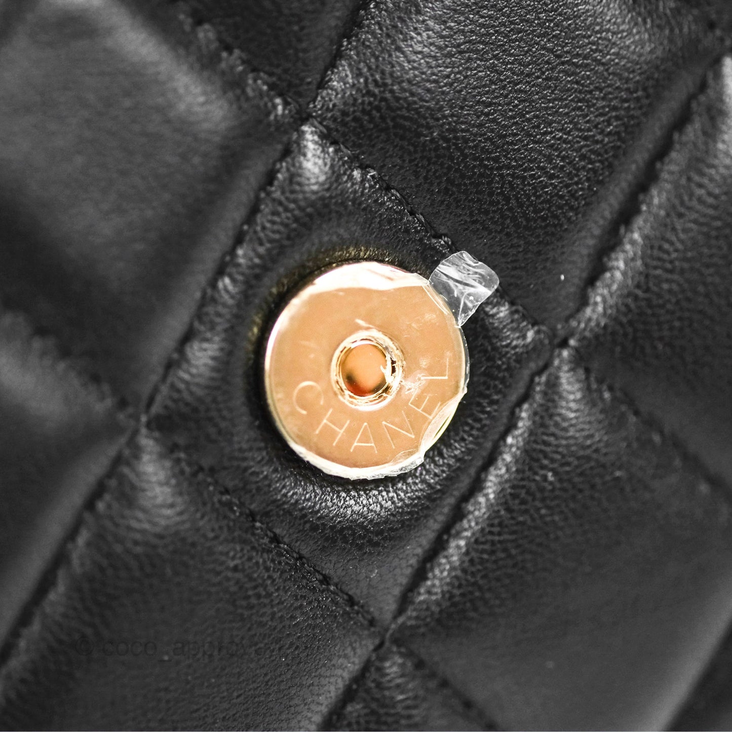 Chanel Mini Handle Clutch With Chain Black Lambskin Gold Hardware