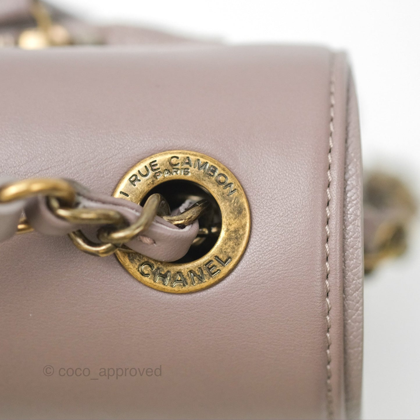 Chanel Coco Curve Flap Burnished Lilac Grey Calfskin Goatskin Antique Gold Hardware