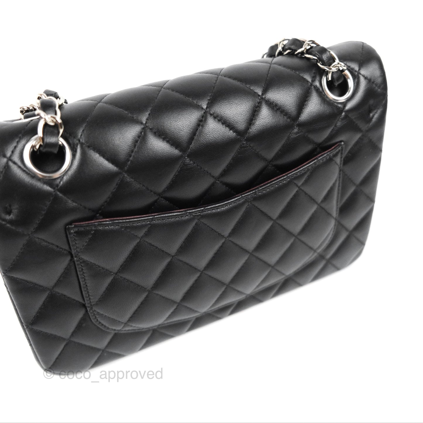 Chanel Small Classic Quilted Flap Black Lambskin Silver Hardware
