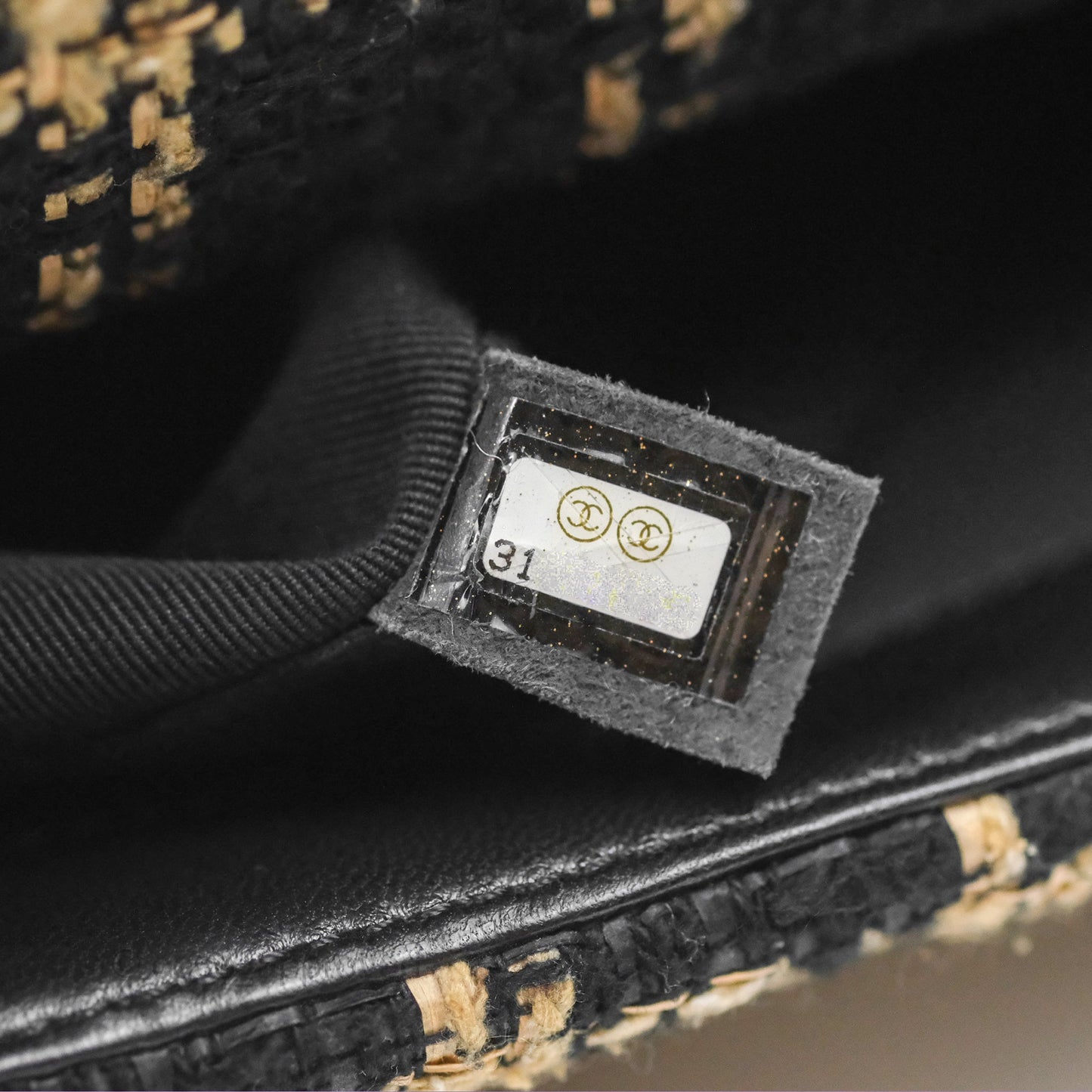 Chanel 19 Small Grid Black Beige Tweed Mixed Hardware