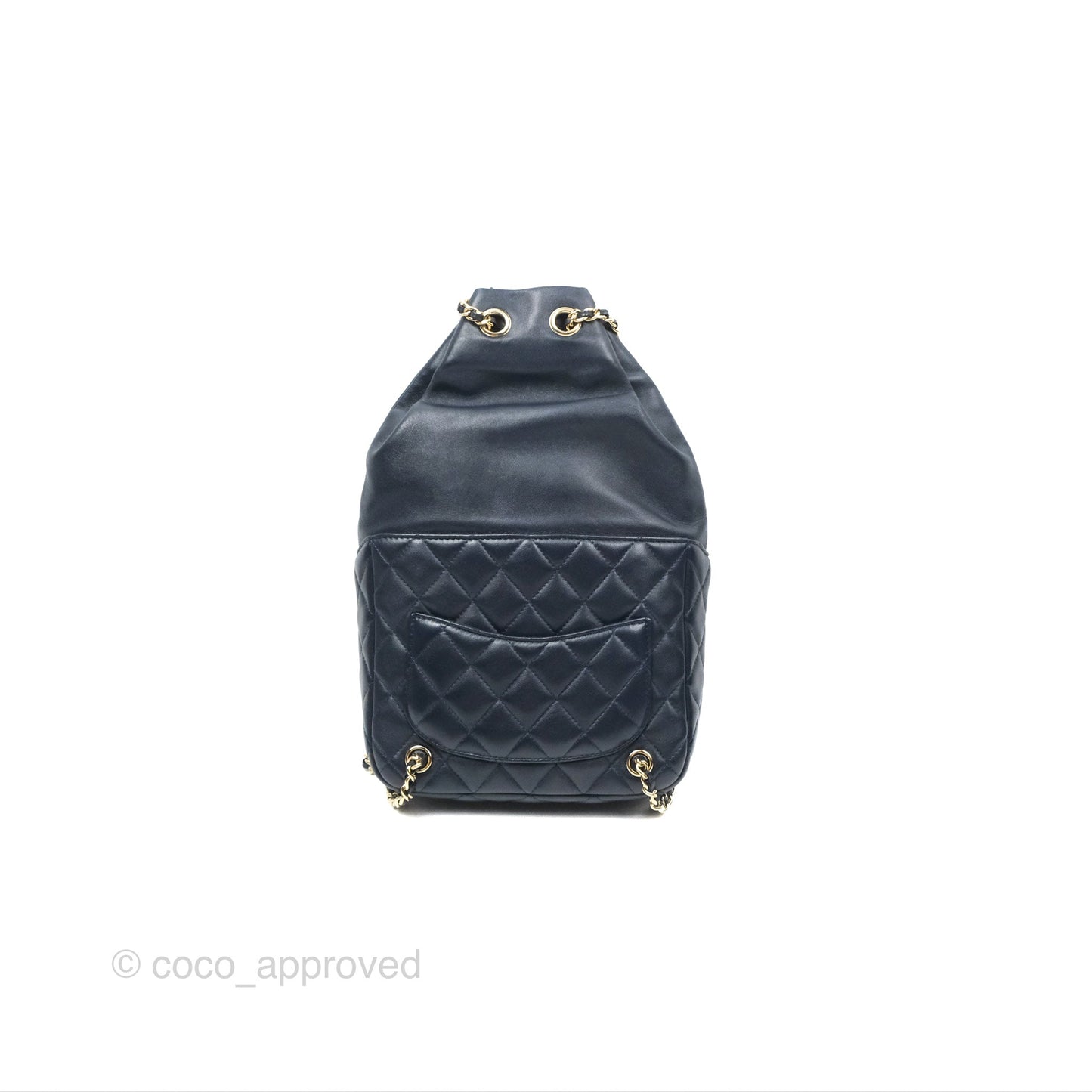 Chanel Small Seoul Backpack Navy Lambskin Gold Hardware
