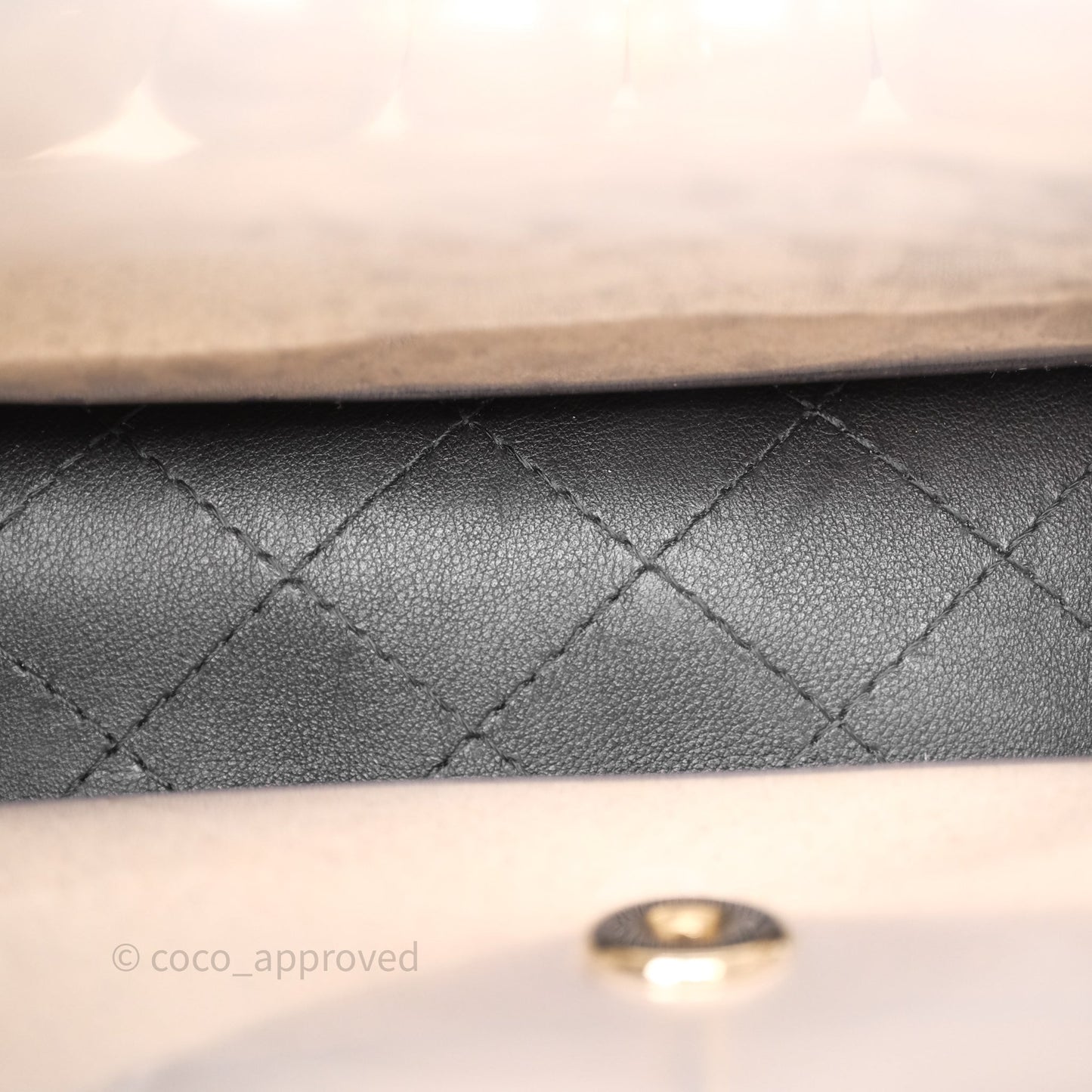 Chanel Medium Sand By The Sea PVC Flap Black Lambskin Gold Hardware