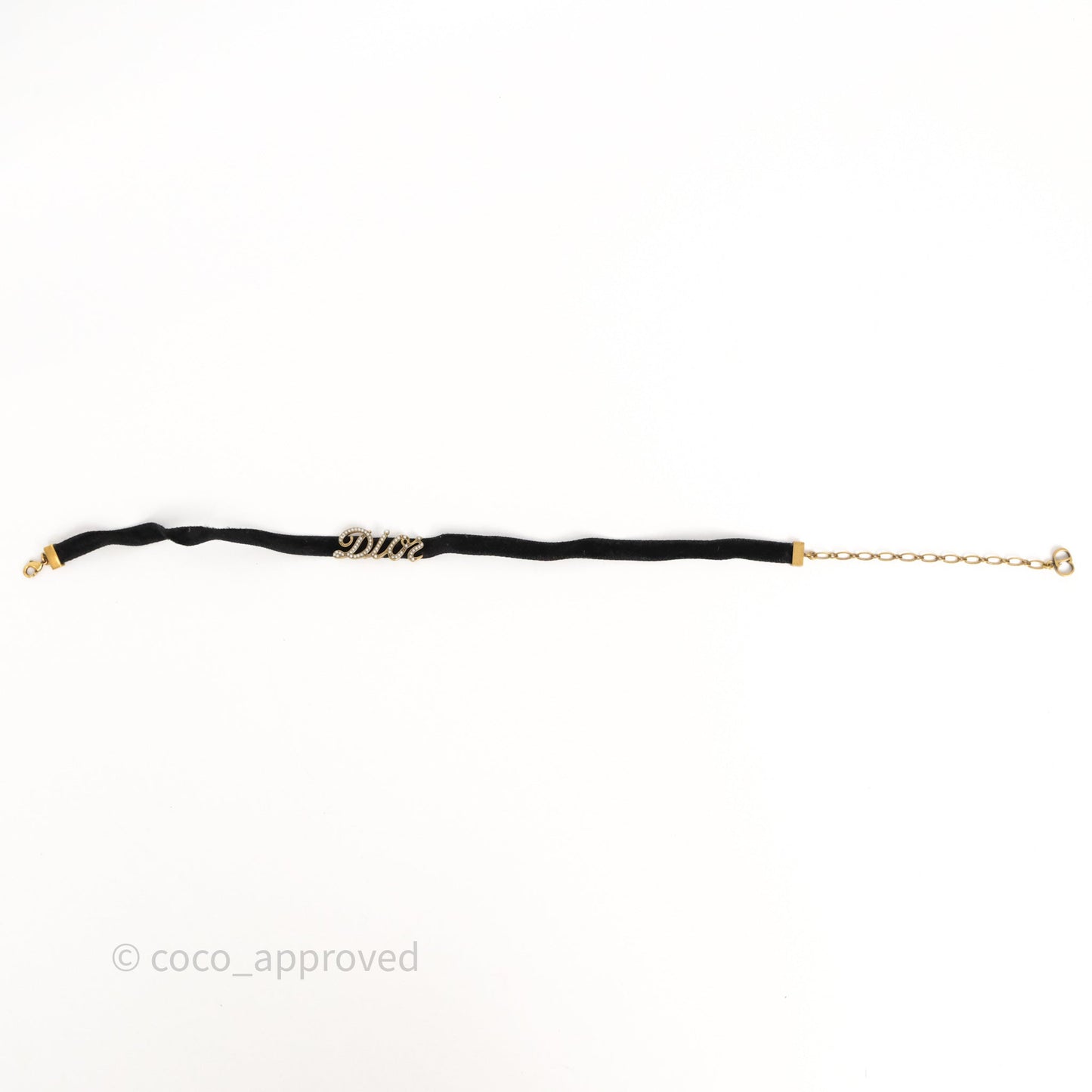 Christian Dior Pearl Logo Choker Black