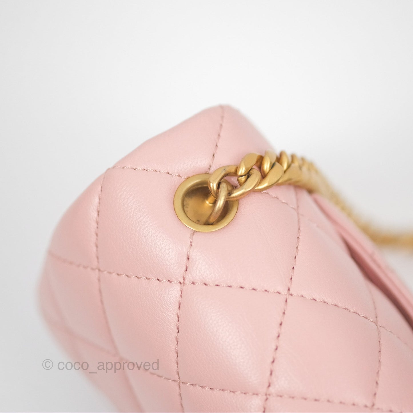 Chanel Sweet Camellia Mini Rectangular Flap Pink Lambskin Aged Gold Hardware 23S