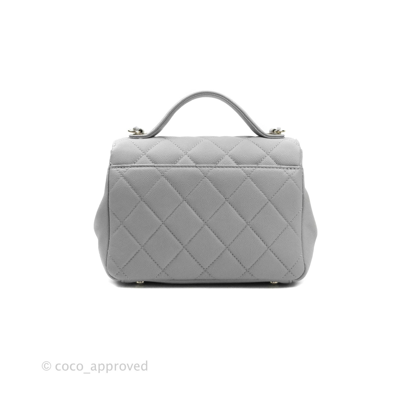 Chanel Quilted Small Business Affinity Flap Grey Caviar Gold Hardware