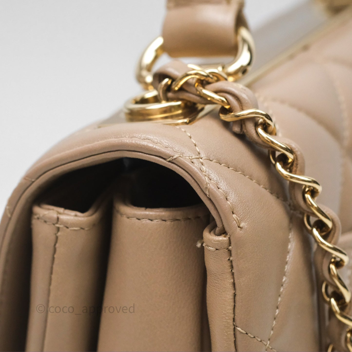 Chanel Small Trendy CC Beige Lambskin Gold Hardware