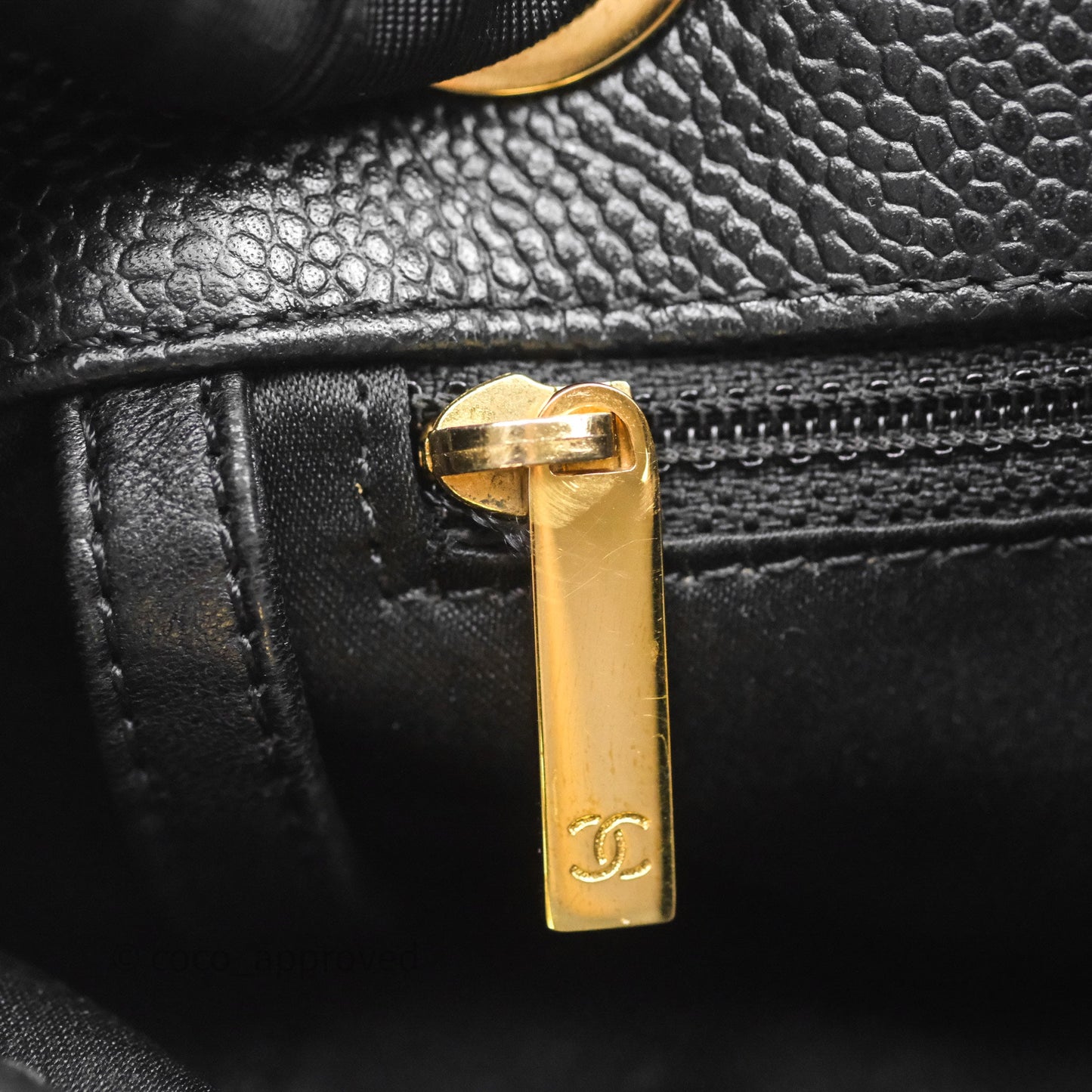 Chanel Vertical GST Black Caviar Gold Hardware