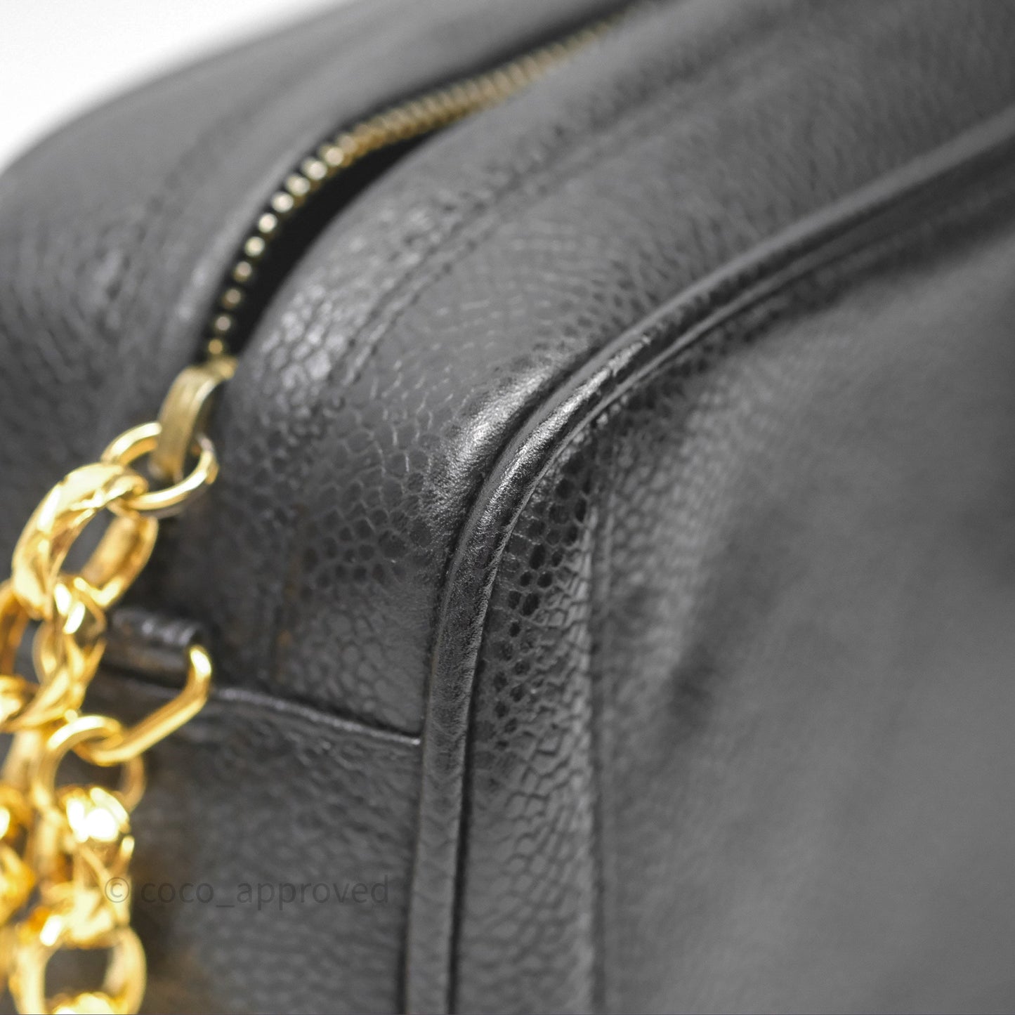 Chanel Vintage CC Camera Bag Black Caviar 24 Gold Hardware
