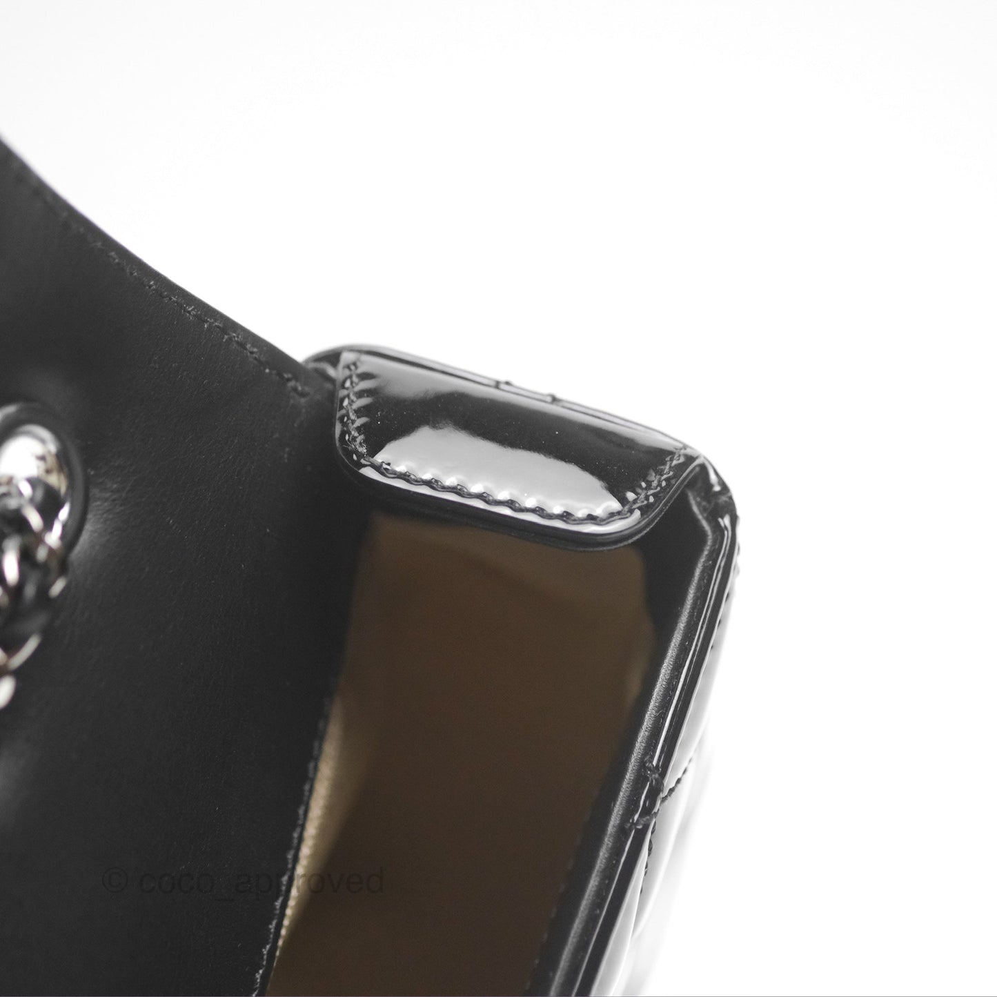 Chanel Small Flap Coco Boy Black Patent Silver Hardware