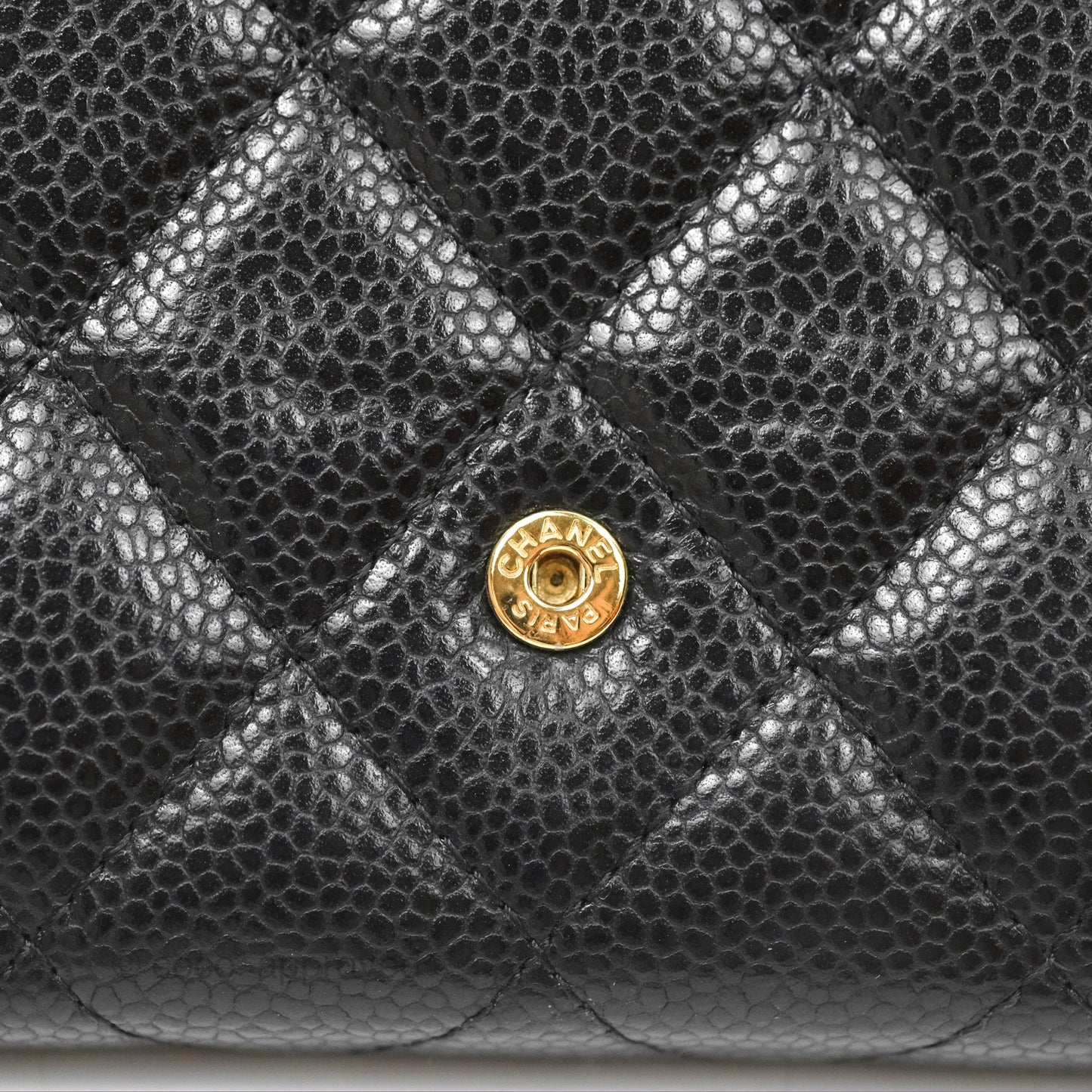 Chanel Classic Quilted Flap Long Wallet Black Caviar Gold Hardware