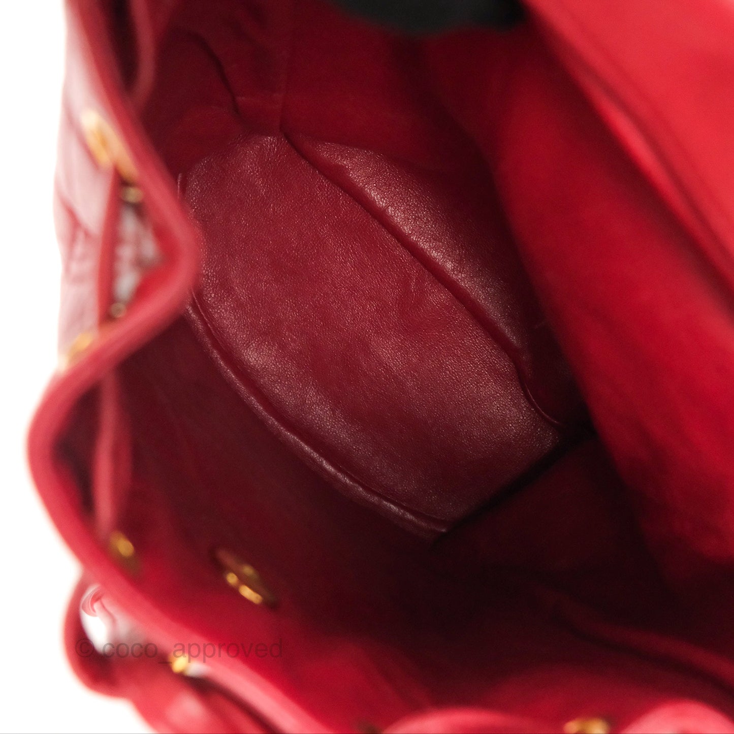 Chanel Vintage CC Duma Backpack Red Lambskin 24K Gold Hardware