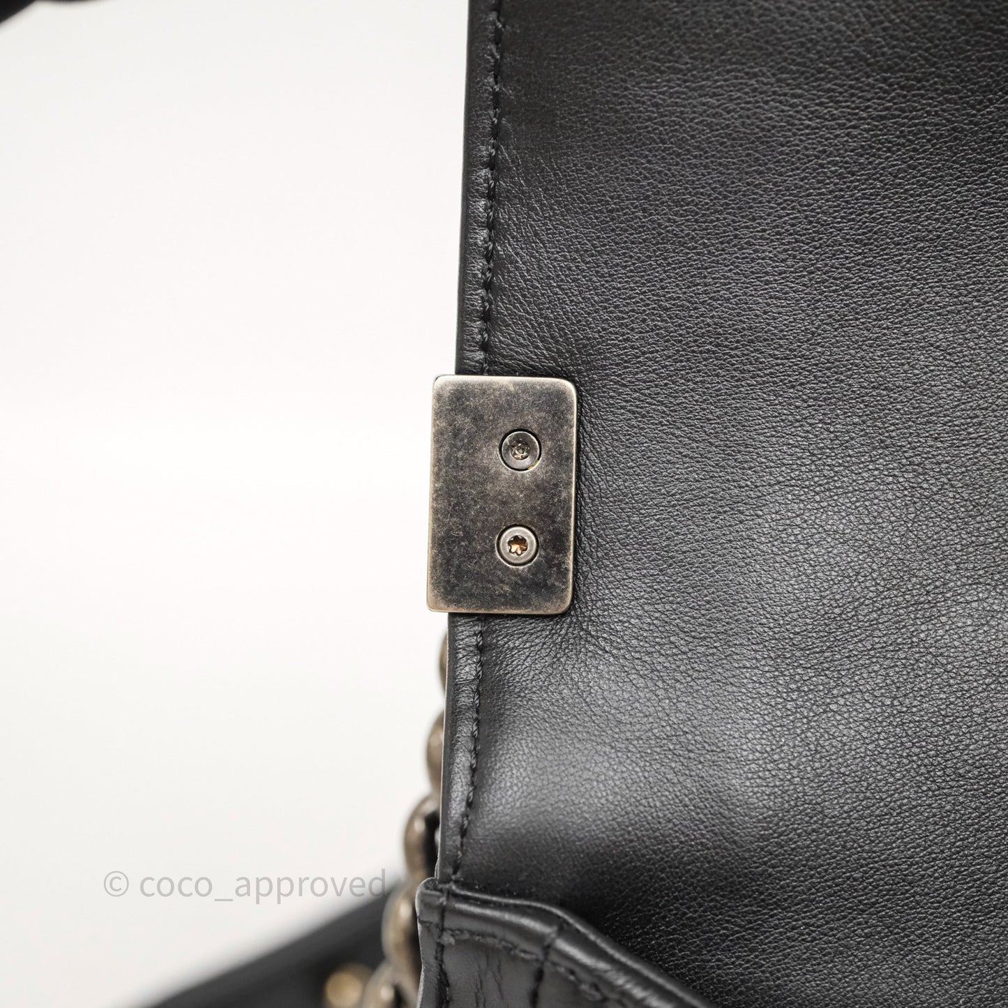 Chanel Quilted Medium Boy Black Lambskin Ruthenium Hardware