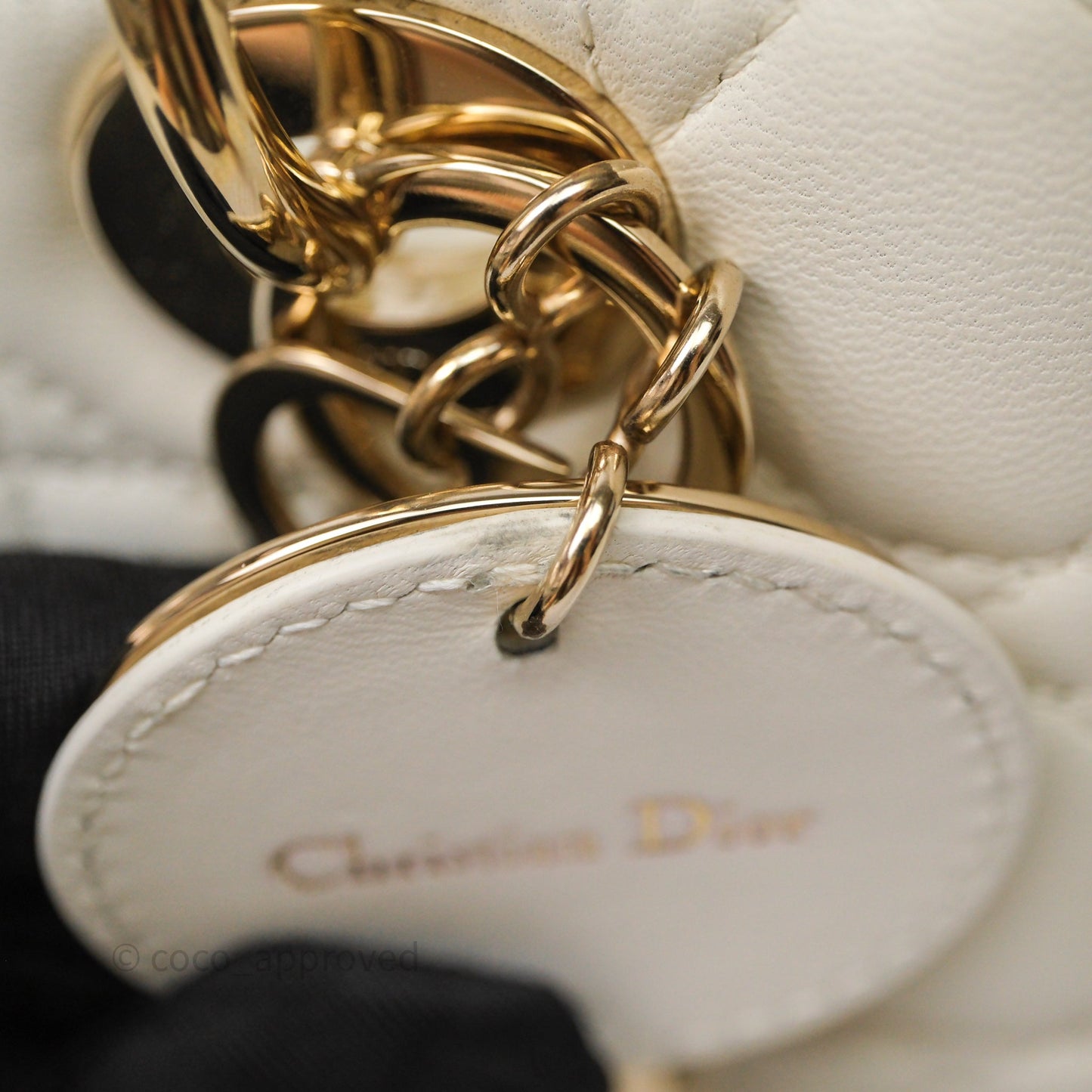 Christian Dior Small My ABCDior Lady Dior Bag White Cannage Lambskin Gold Hardware