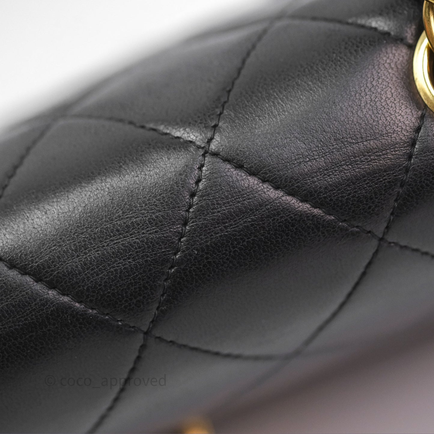 Chanel Vintage Quilted Small Classic Diana Flap Bag Black Lambskin 24K Gold Hardware